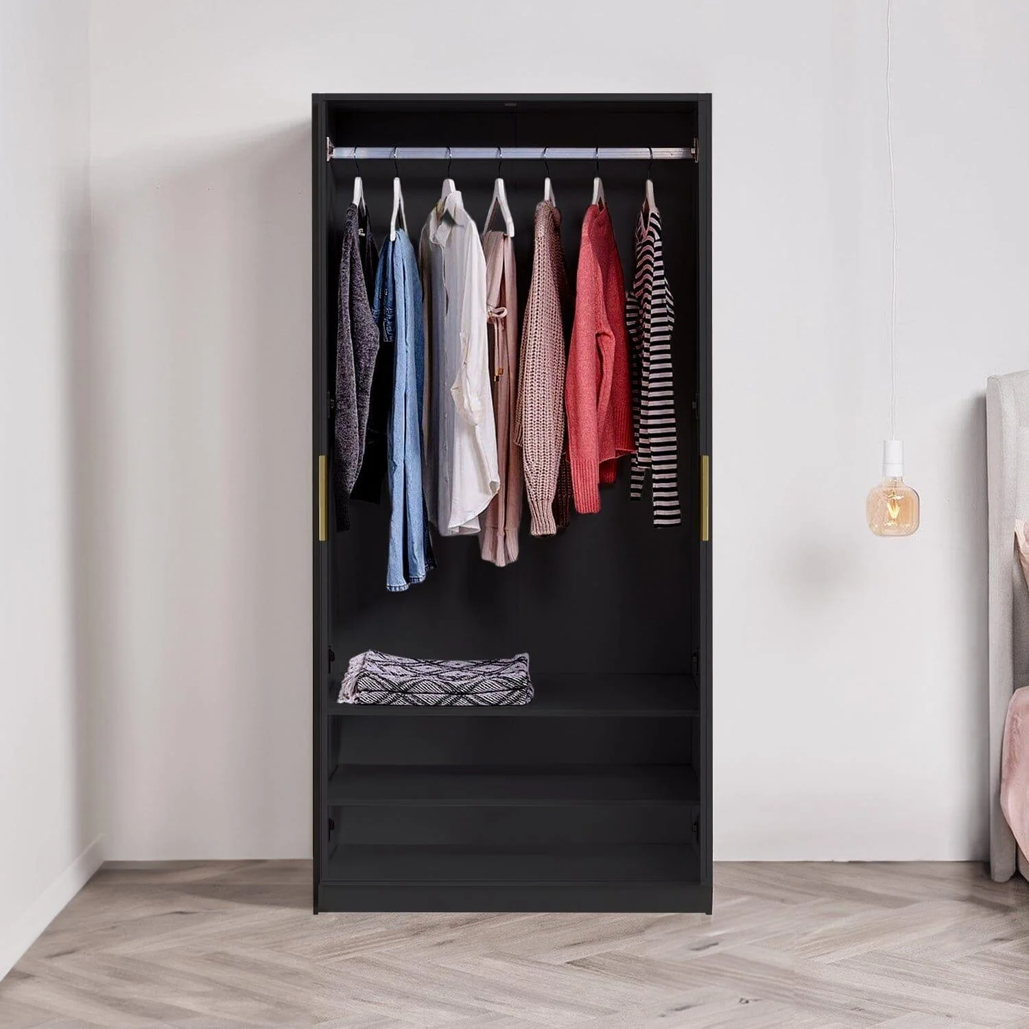 Essie 4 Piece Bedroom Set - 2 Over 5 Chest of Drawers - Pitch Black - Image 3