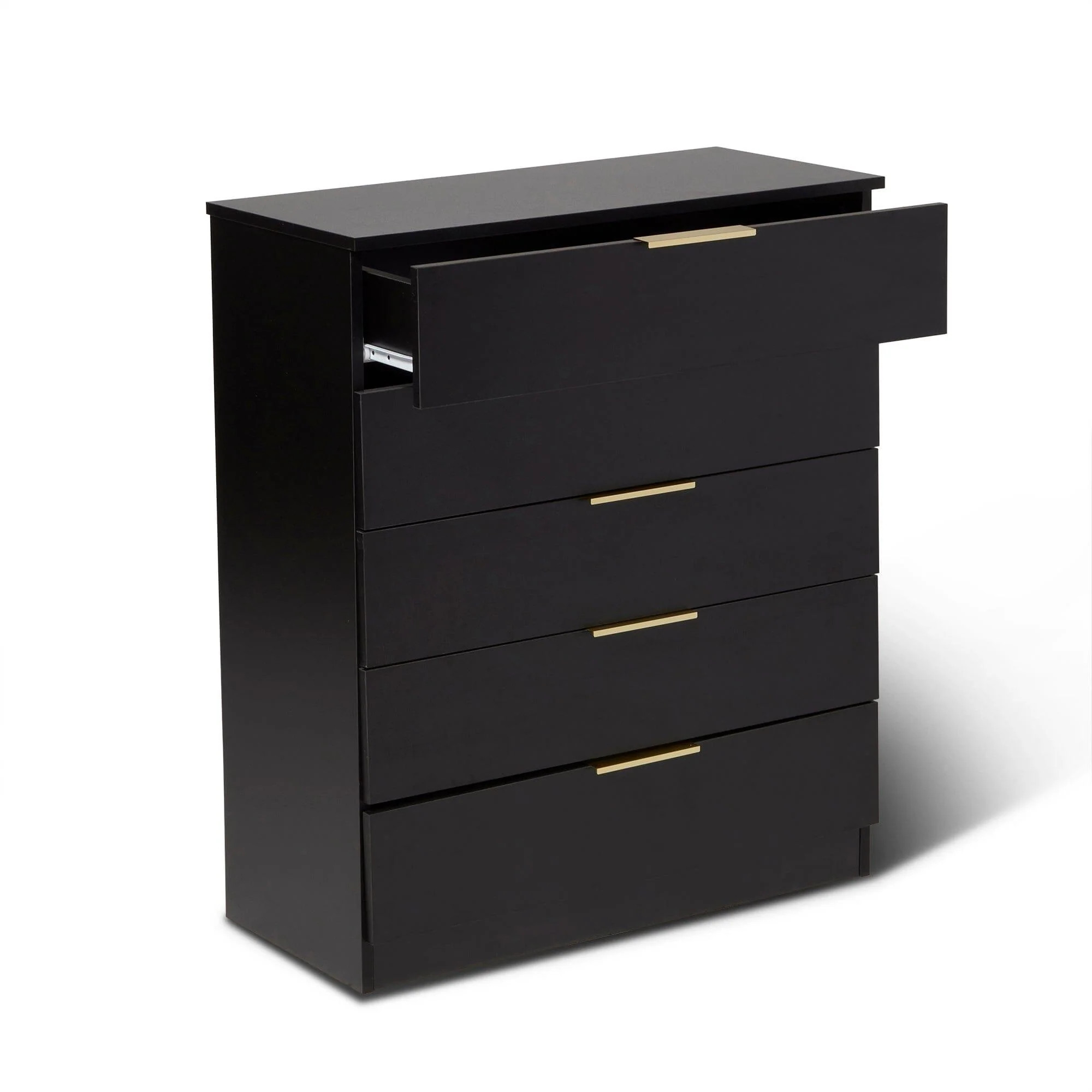 Essie 4 Piece Bedroom Set - 5 Chest of Drawers - Pitch Black - Image 9