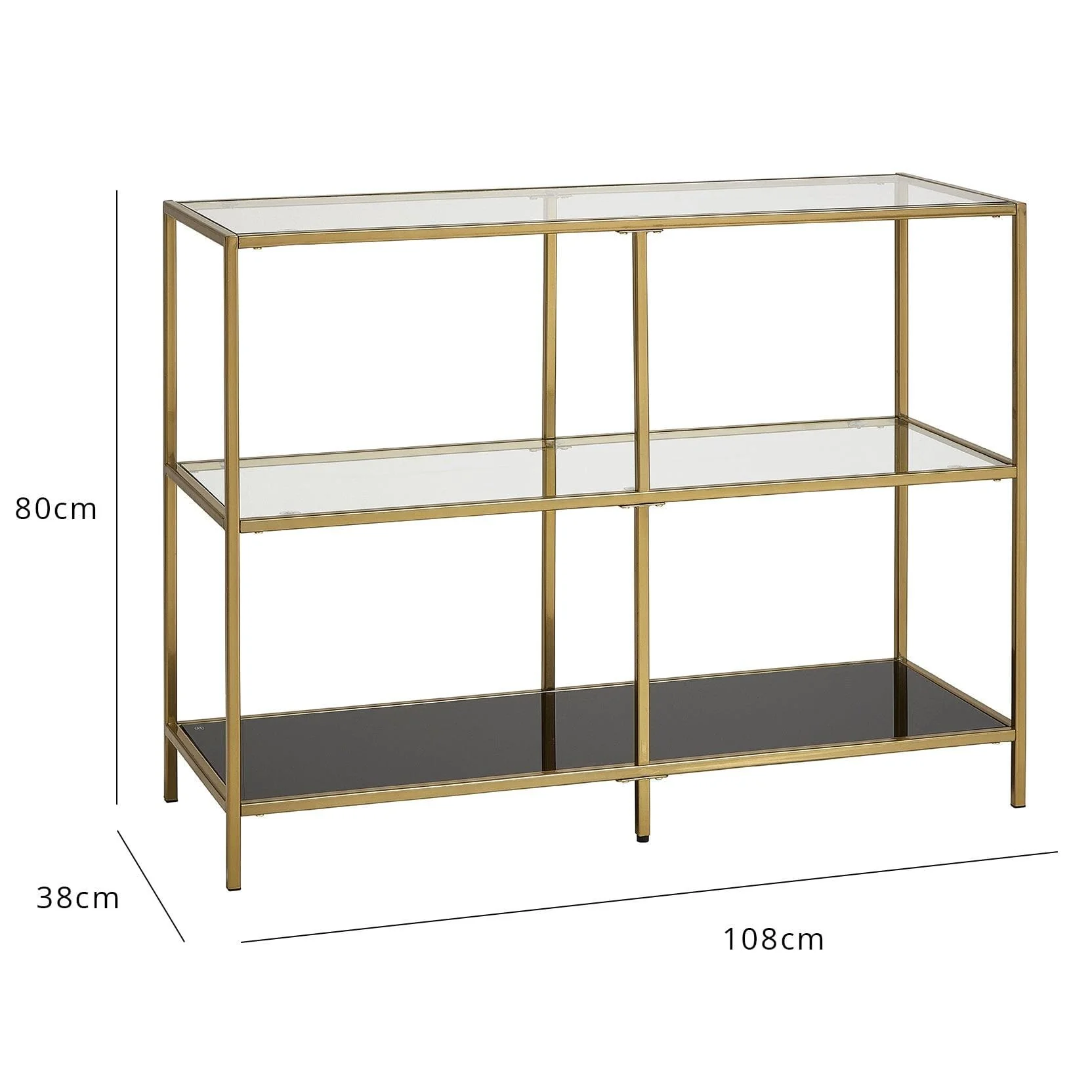 Evelyn Glass Console Table - Gold Frame - Image 3