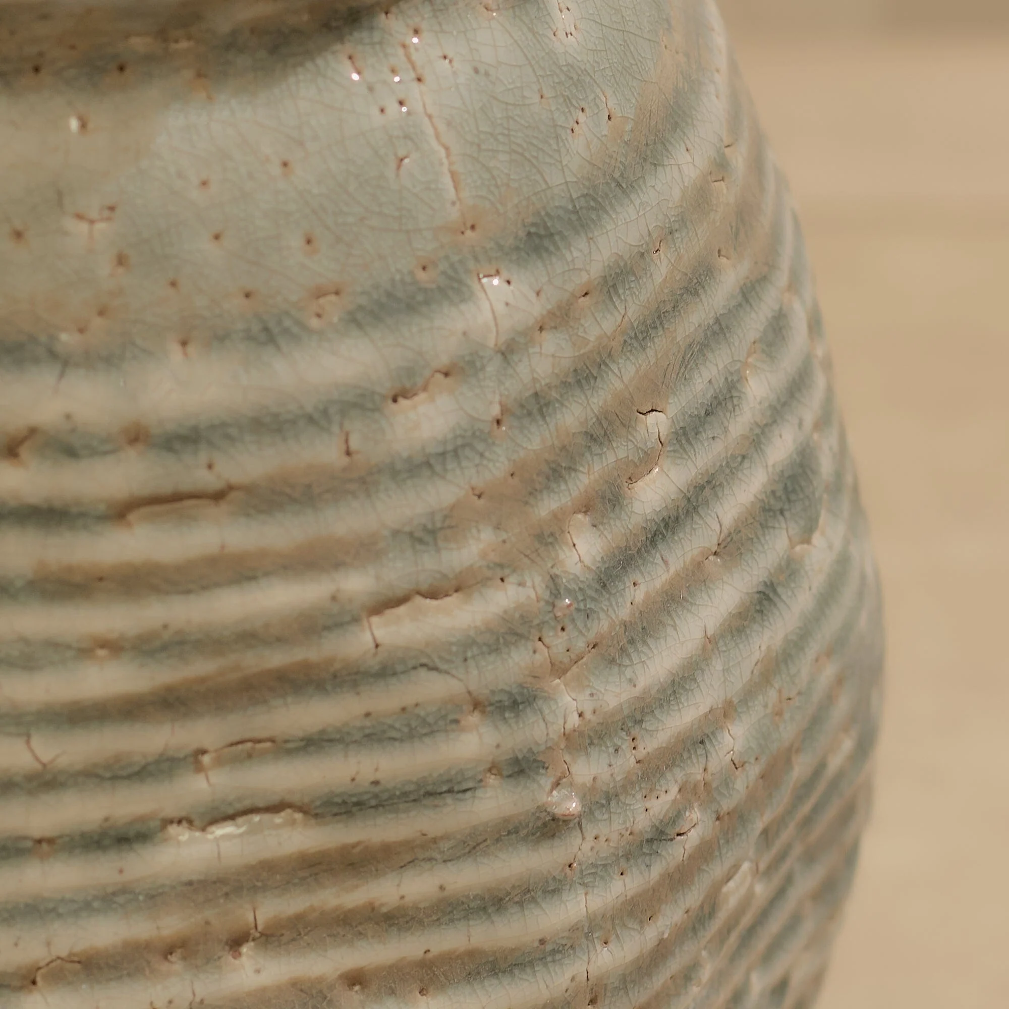 Evora 21cm Ceramic Vase - Sea Blue - Image 3
