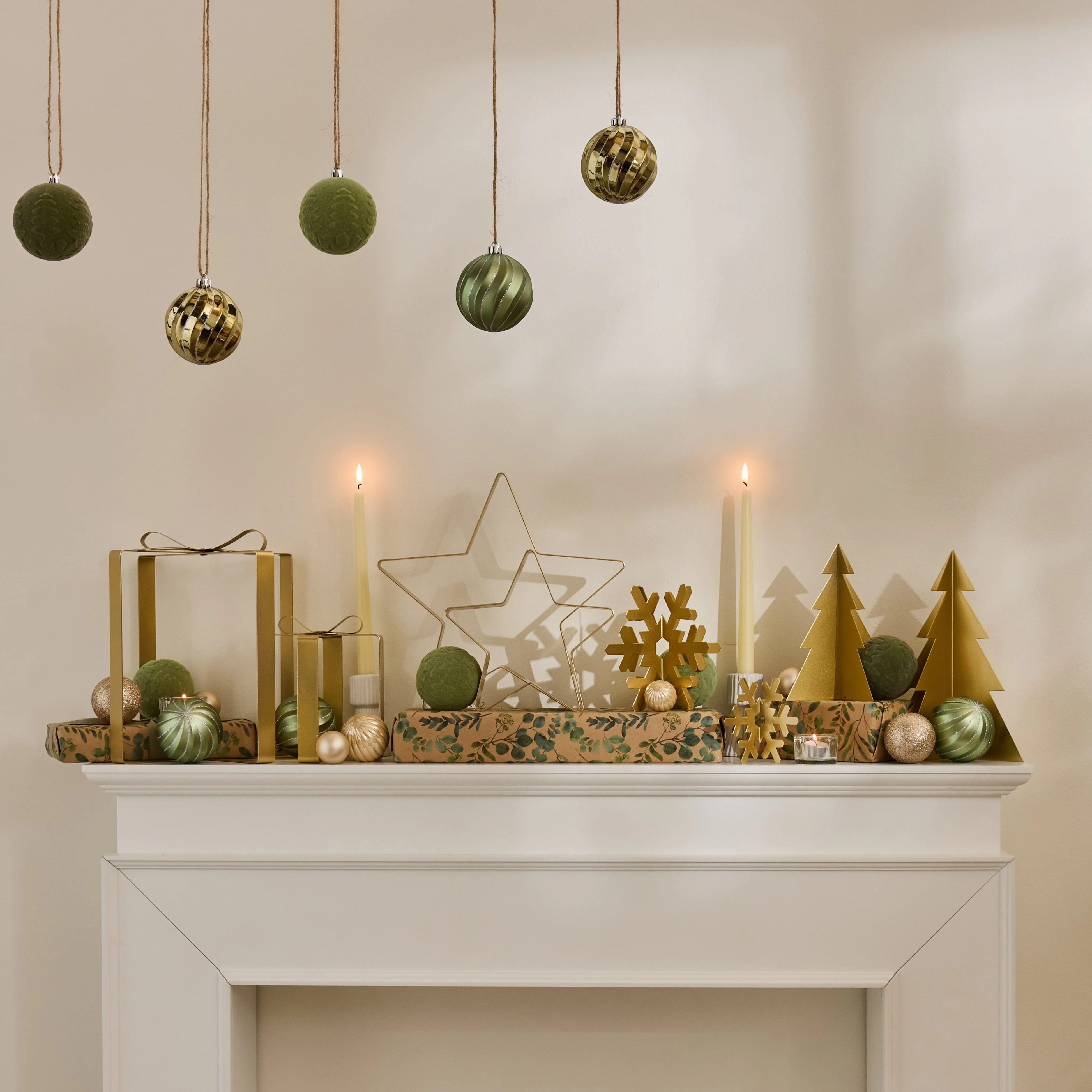 Falun Metal Present Ornaments - Set of 2 - Gold - Image 2