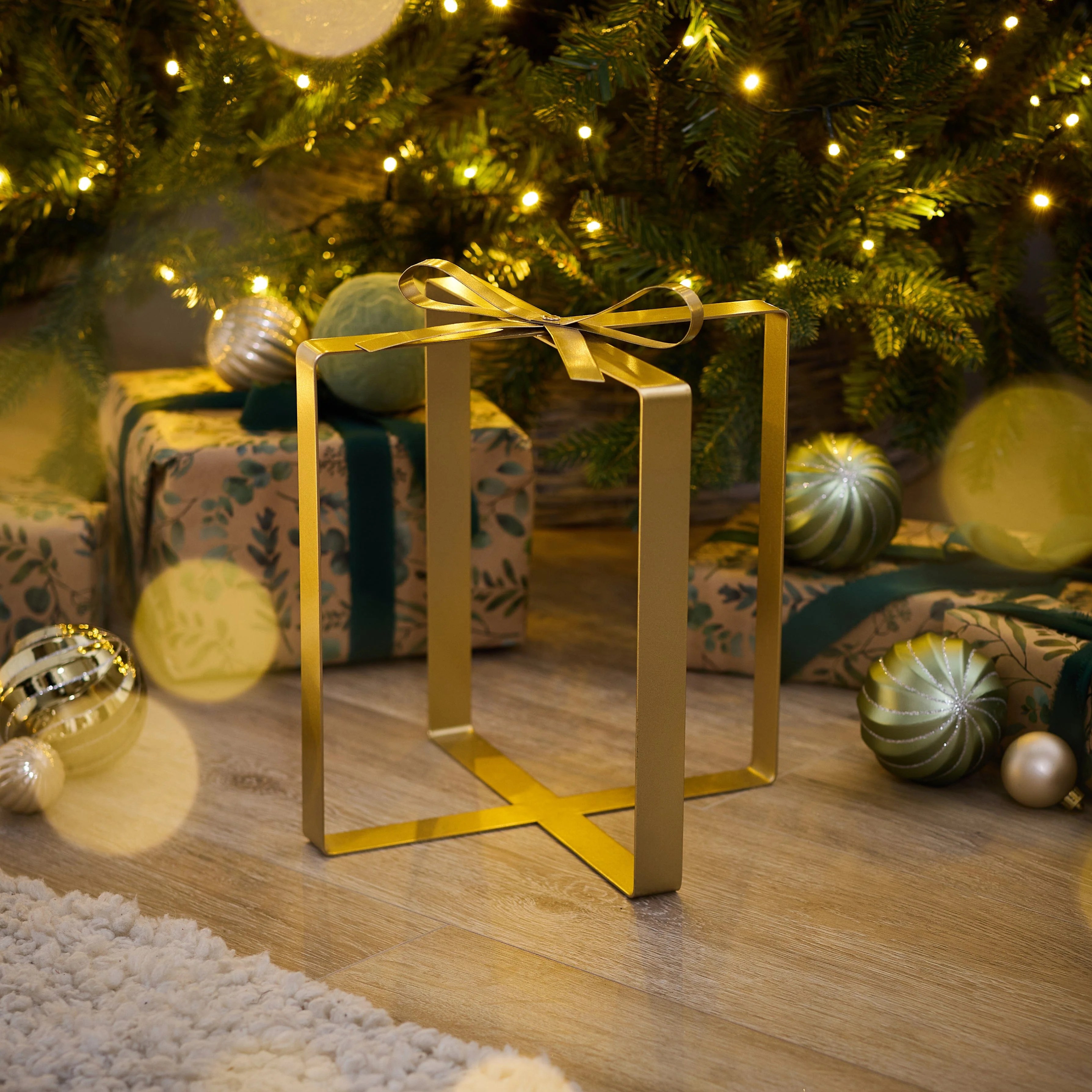 Falun Metal Present Ornaments - Set of 2 - Gold - Image 5