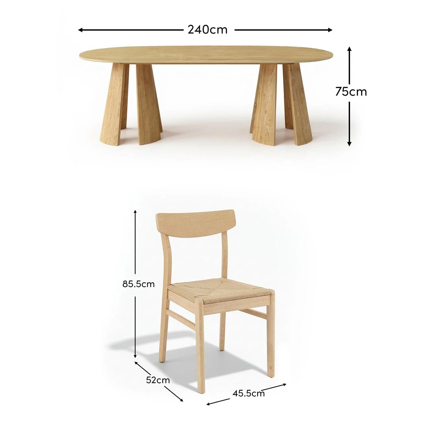 Farren Whitewash Oval Dining Table Set - 6 Seater - Faye Dining Chairs - Whitewash Oak Legs - Image 10