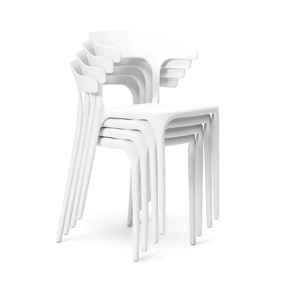 Finn Dining Chairs - Set of 6 - White - Image 4