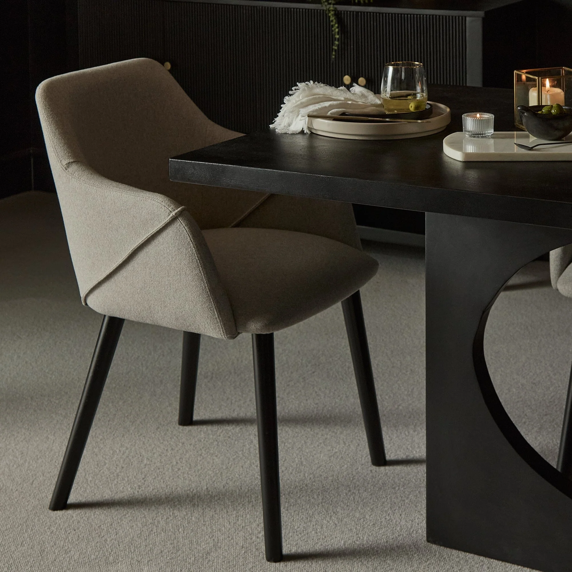 Freya Fossil Armchairs - Set of 2 - Black Oak Legs - Image 3