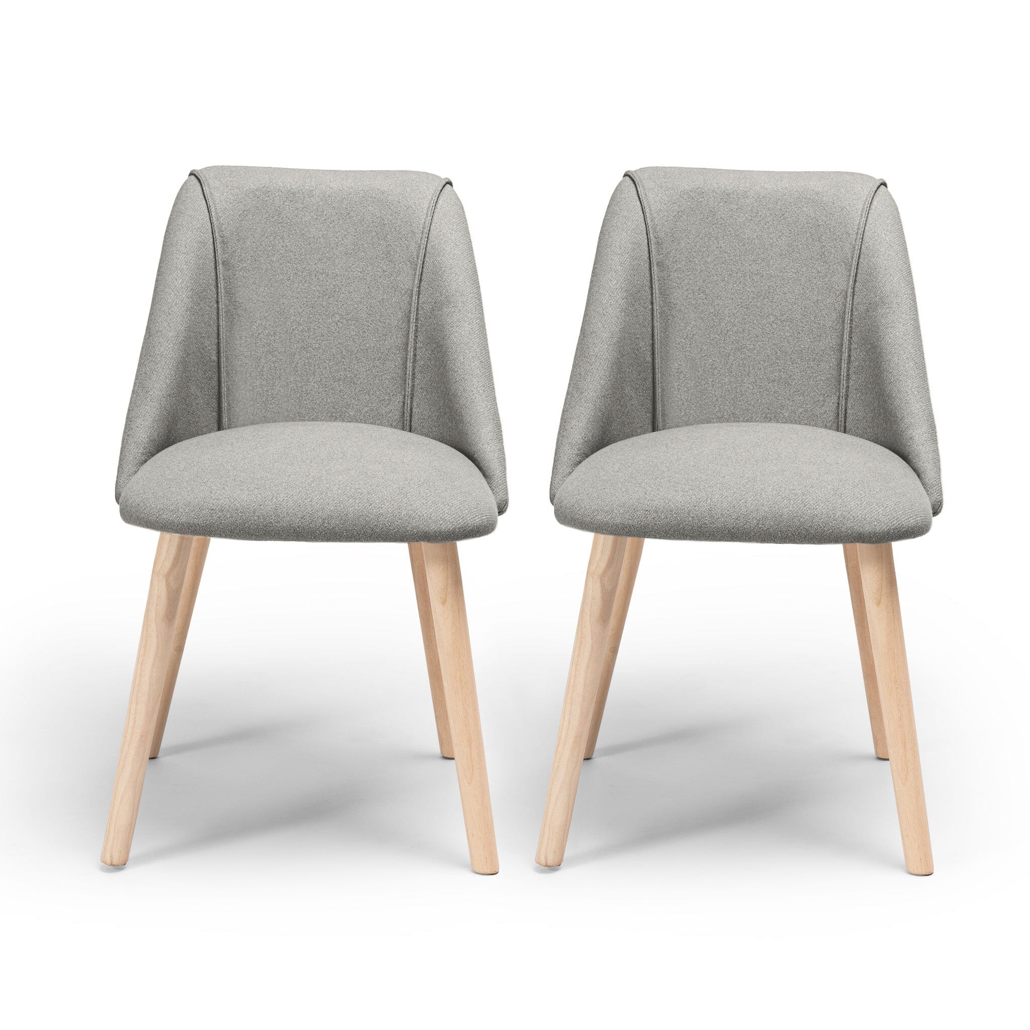Outlet - Freya Dining Chair Set of 2, Fossil with Whitewash Oak Legs - Image 5
