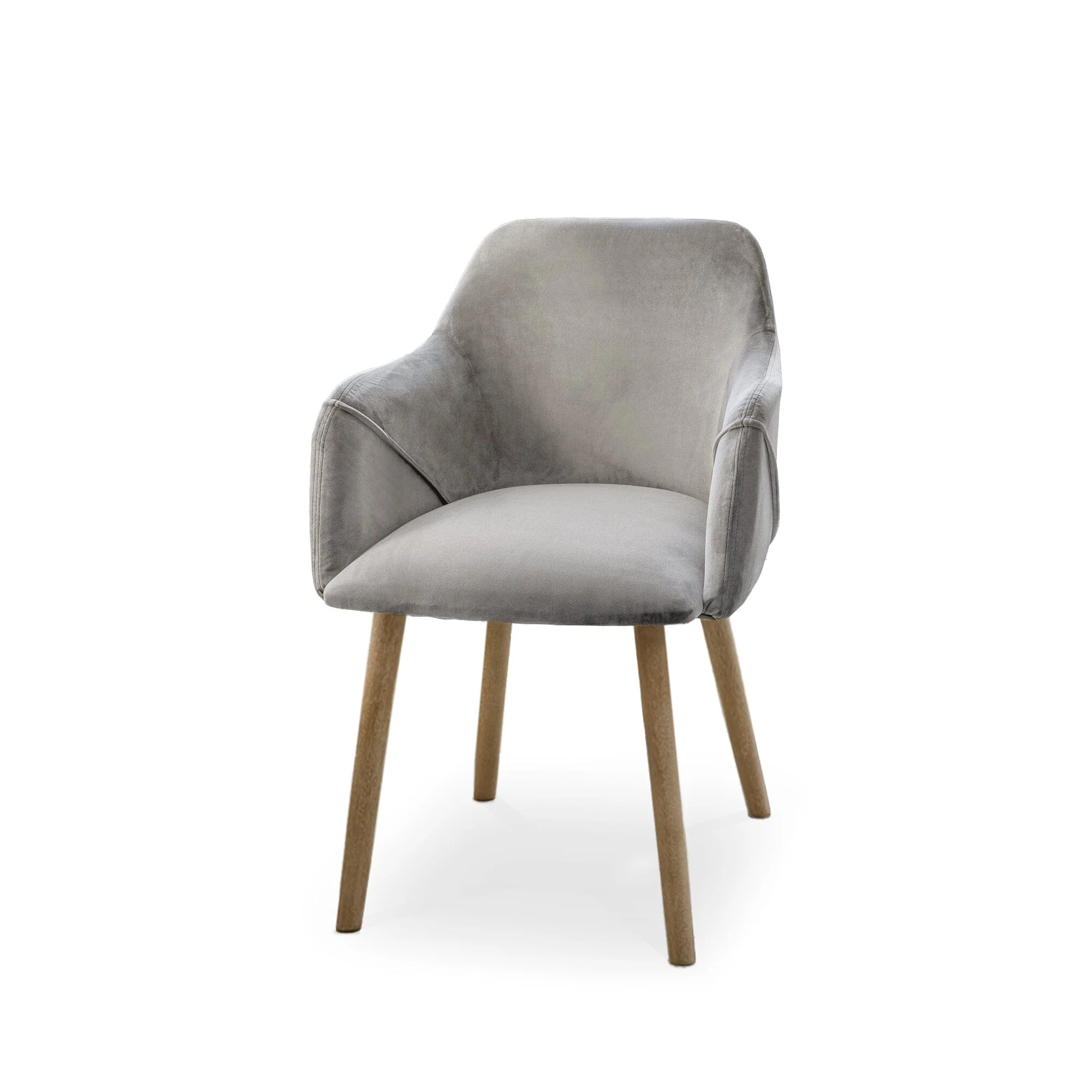 Freya Mist Grey Dining Armchairs - Set of 2 - Chalked Mangowood Legs - Image 2