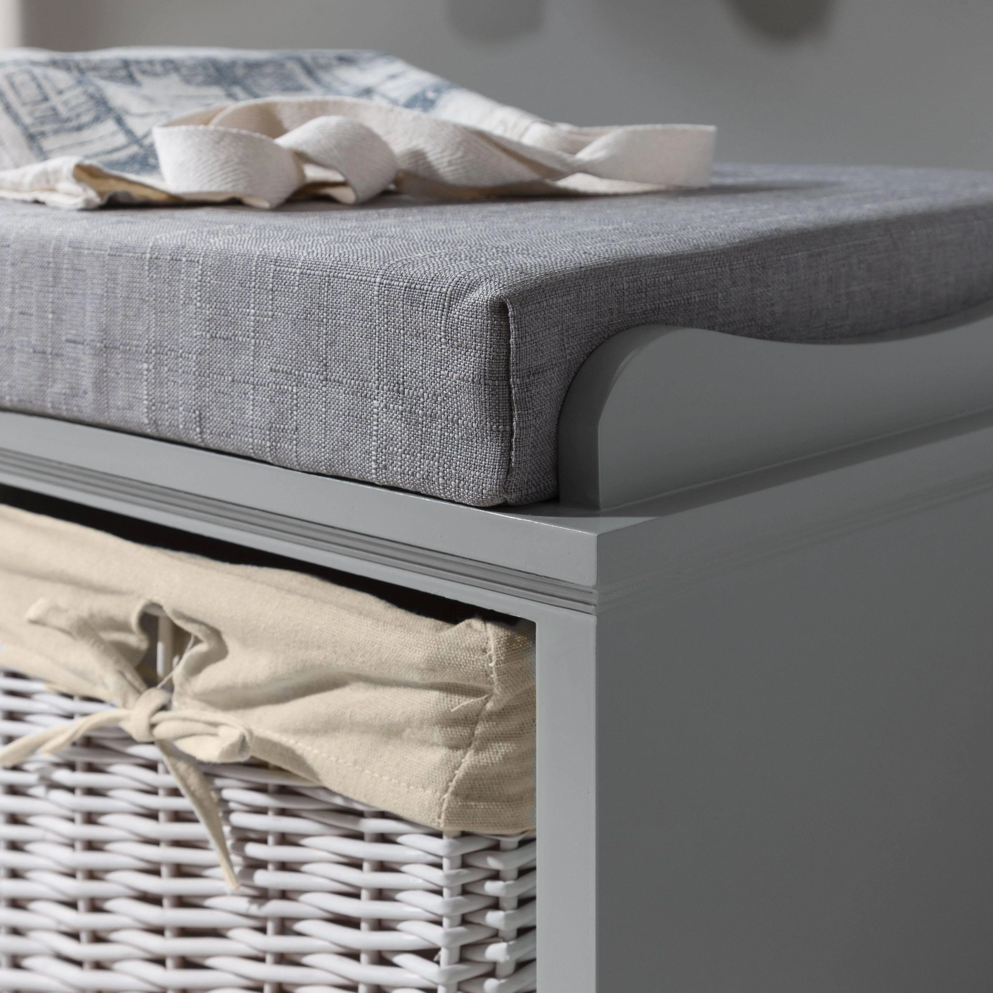Fyfield 2 Seater Hallway Storage Bench with Storage - Grey - Image 4