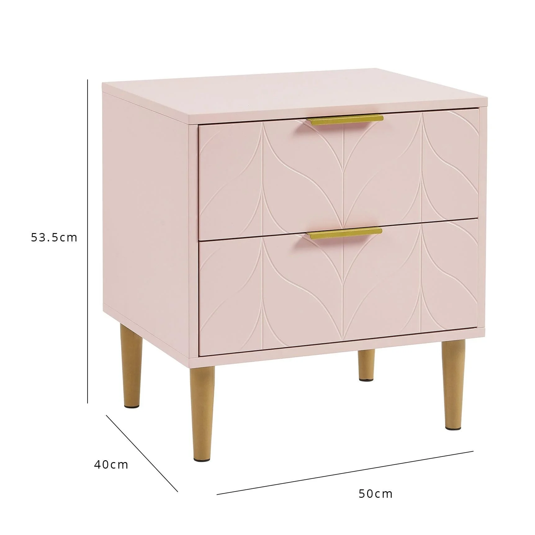 Gloria 3 Piece Bedroom Furniture Set - 3 Drawer Chest of Drawers - Blush Pink - Image 14