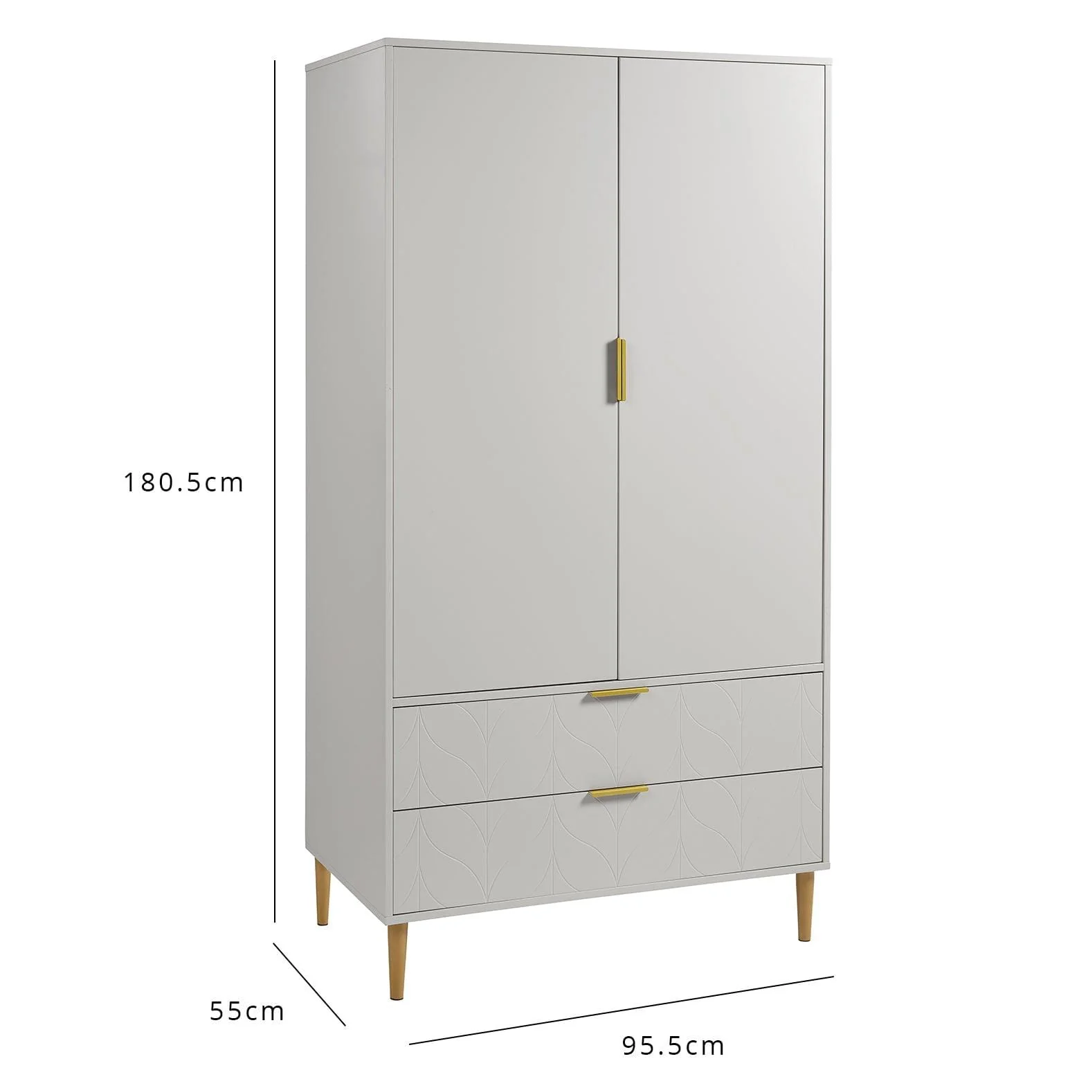Gloria 3 Piece Bedroom Furniture Set - 4 Over 4 Chest of Drawers - Grey - Image 15