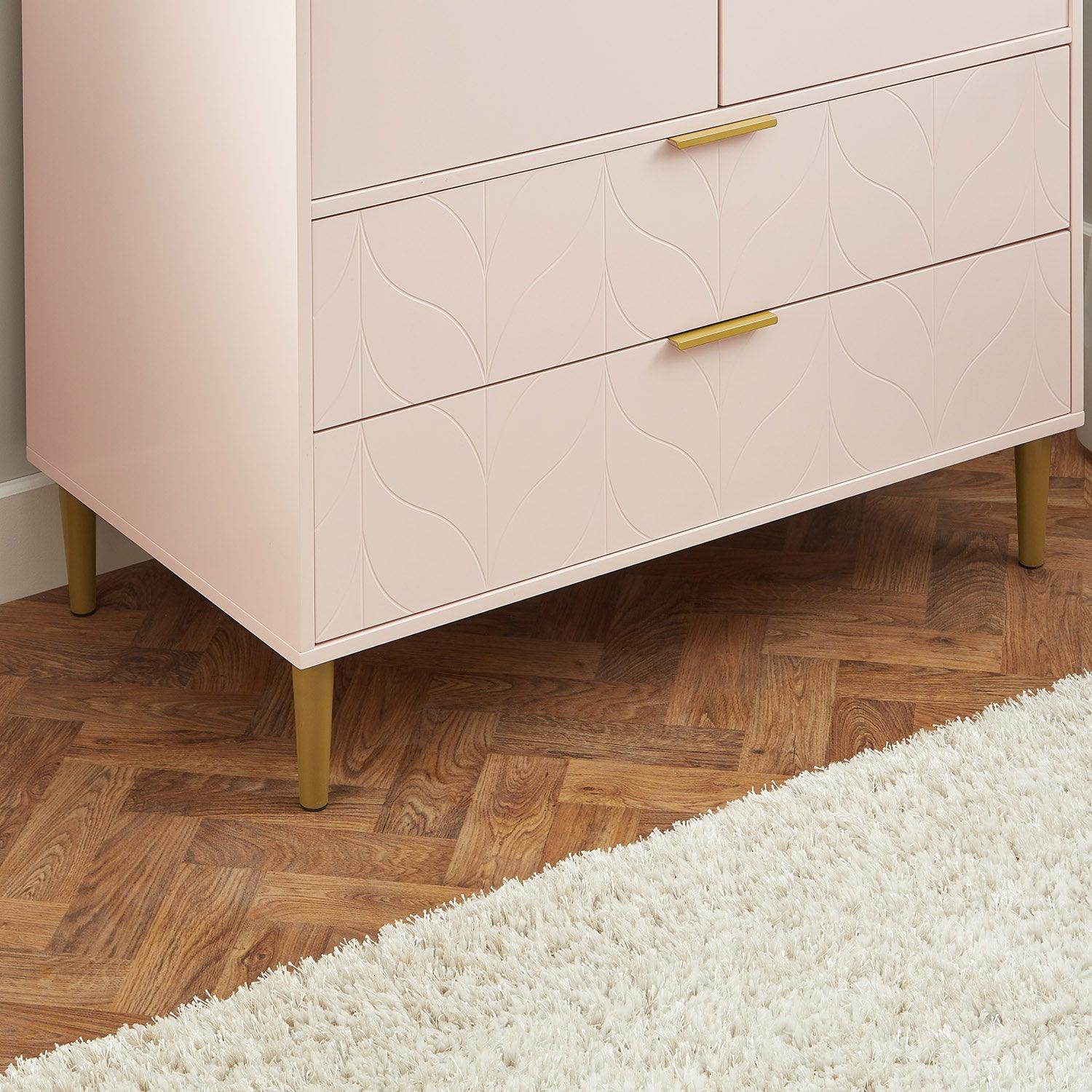Gloria 3 Piece Bedroom Furniture Set - Blush Pink - Image 12
