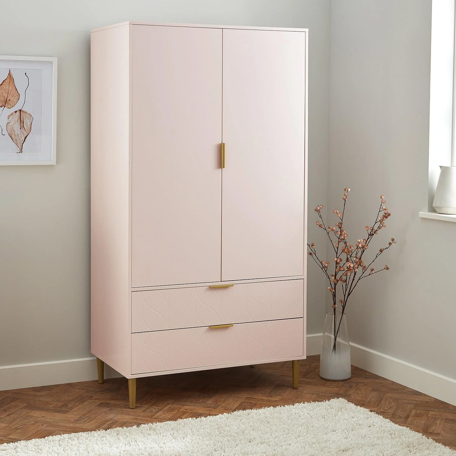 Gloria 3 Piece Bedroom Furniture Set - Blush Pink - Image 13