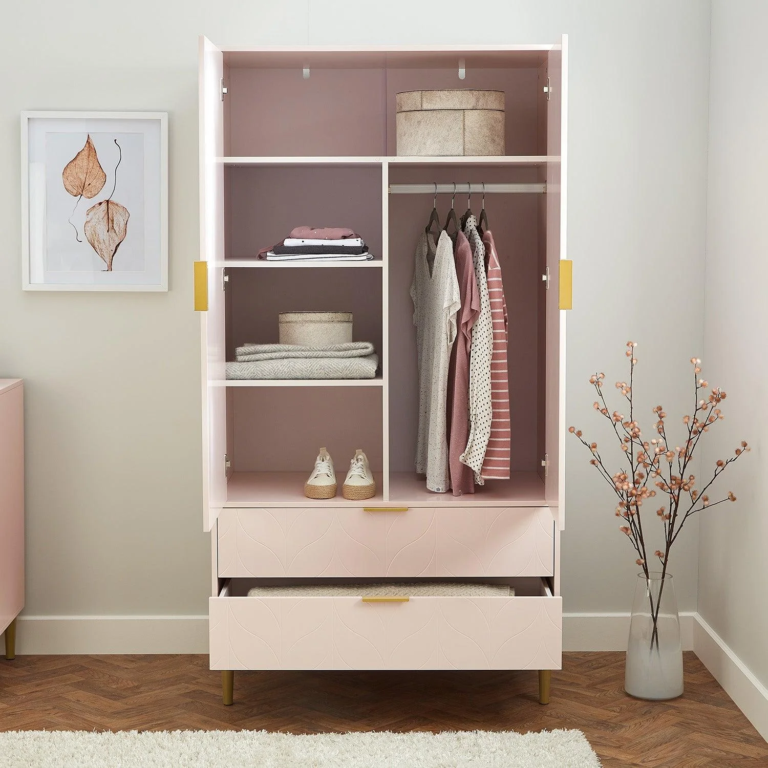 Gloria 3 Piece Bedroom Furniture Set - Blush Pink - Image 14