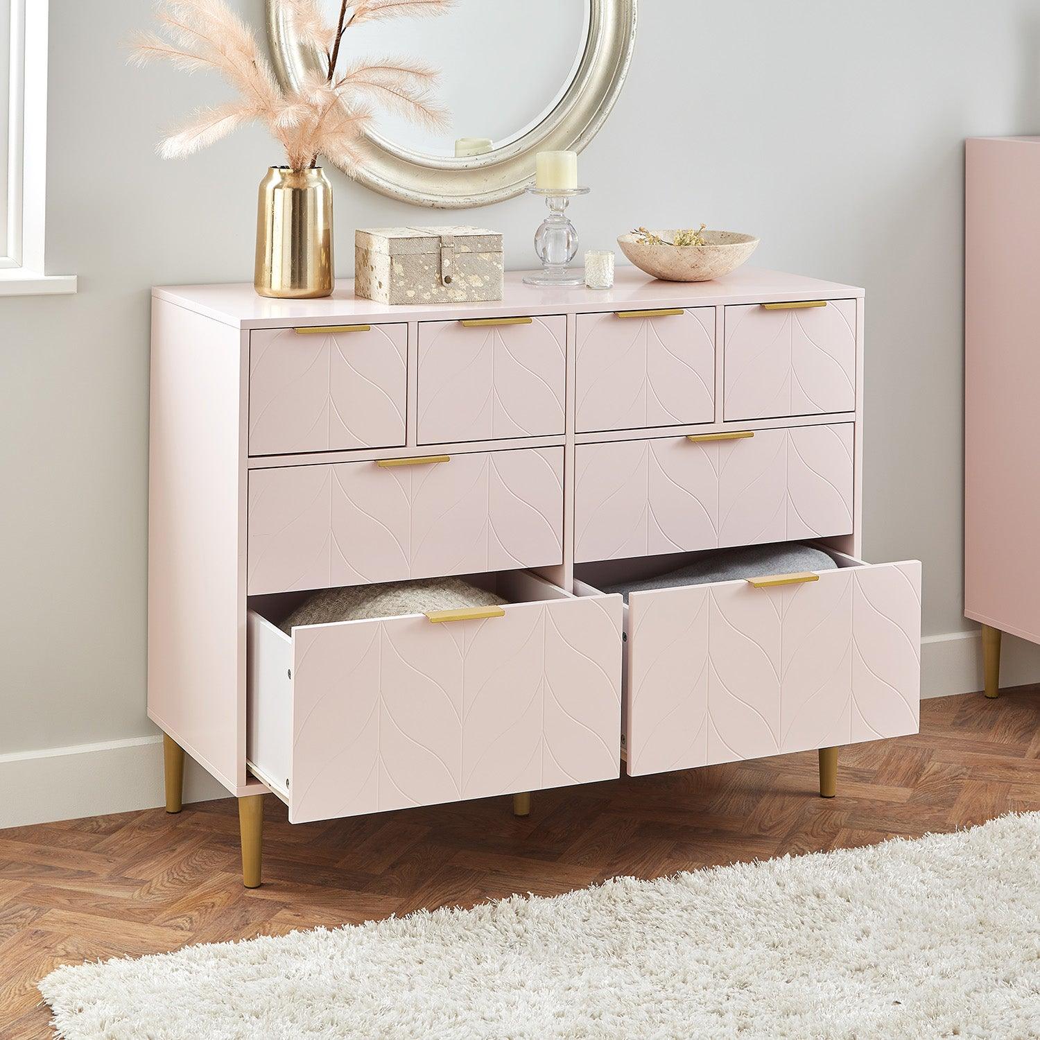 Gloria 3 Piece Bedroom Furniture Set - Blush Pink - Image 6