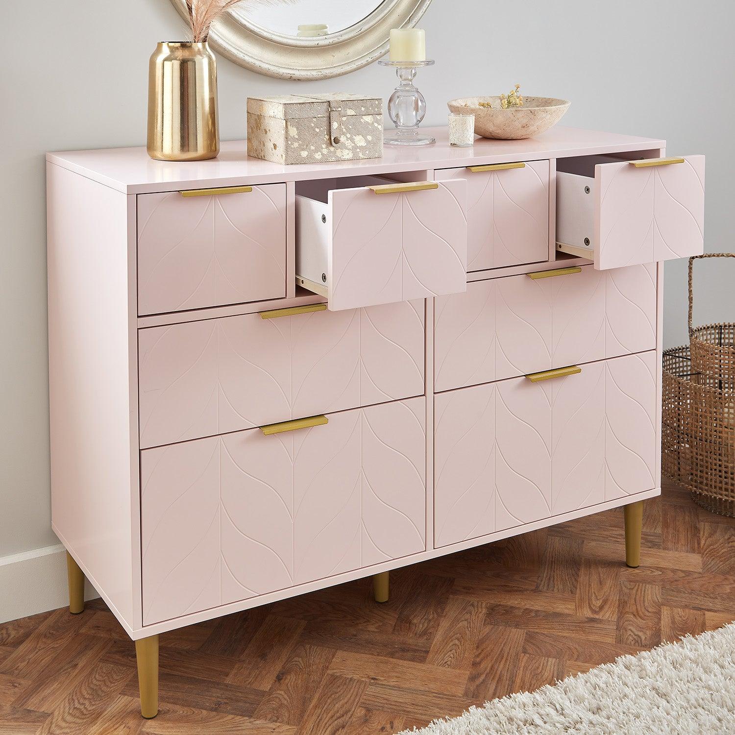 Gloria 3 Piece Bedroom Furniture Set - Blush Pink - Image 7