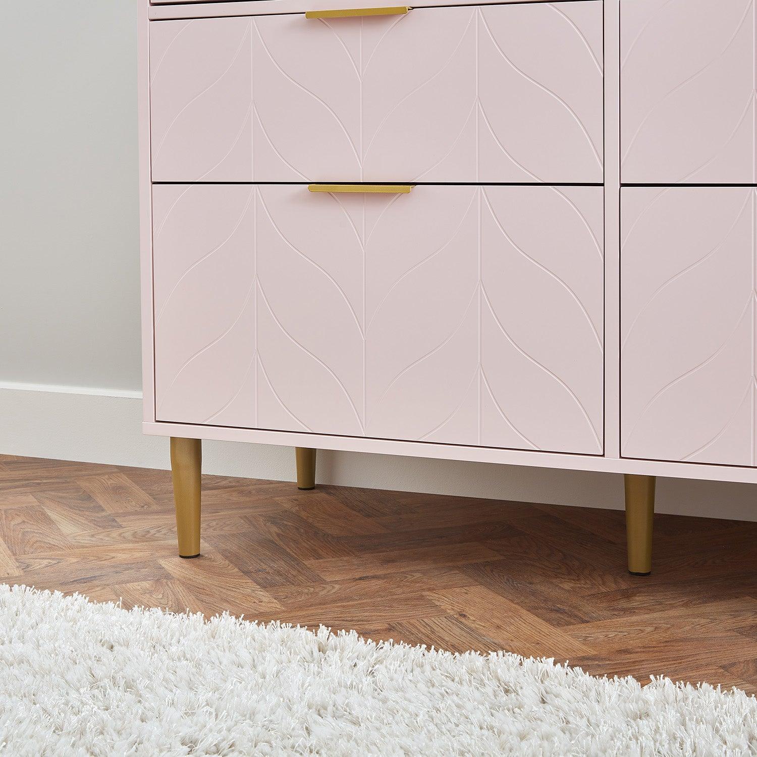 Gloria 3 Piece Bedroom Furniture Set - Blush Pink - Image 9