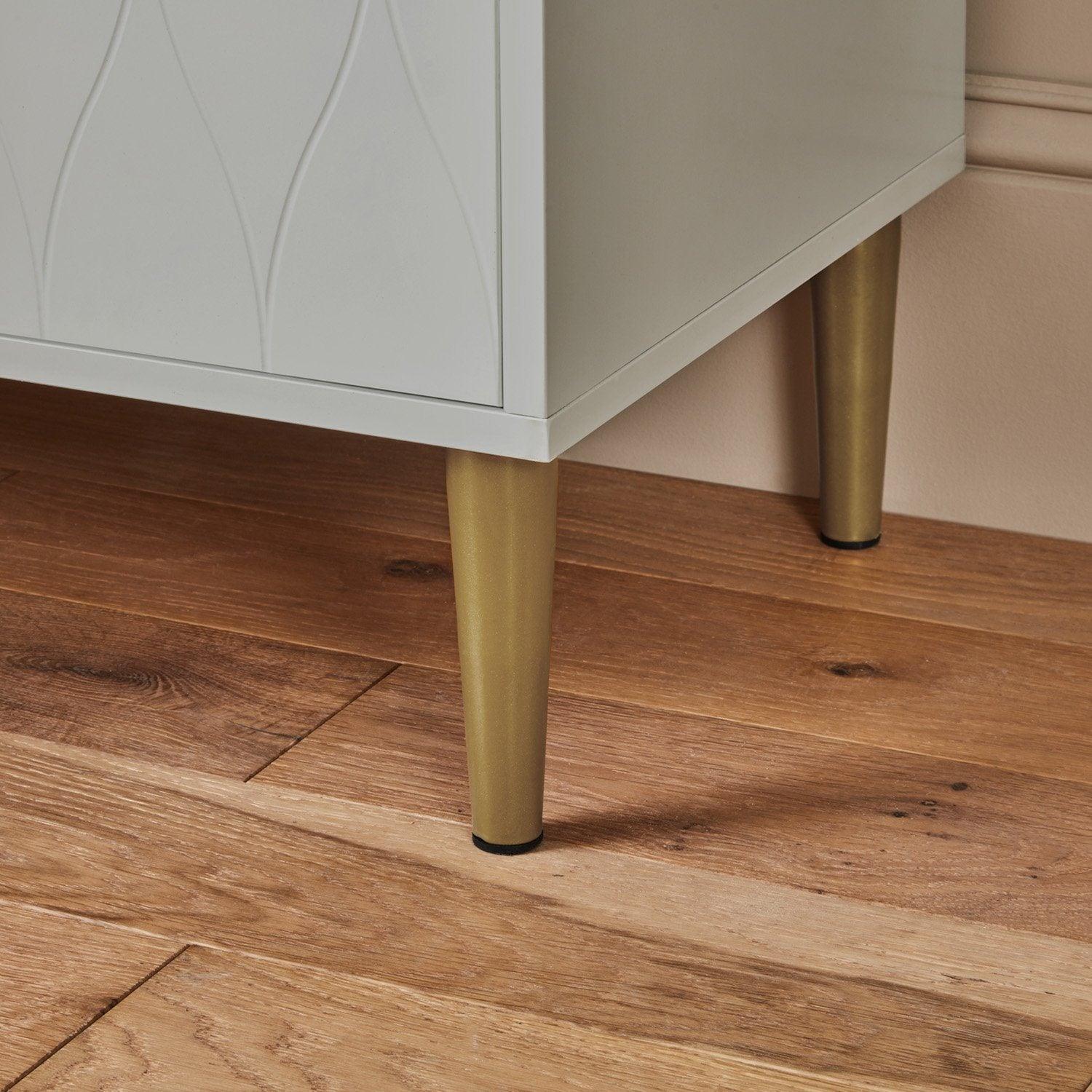 Gloria 2 Door Small Sideboard - Grey & Brass Legs - Image 3