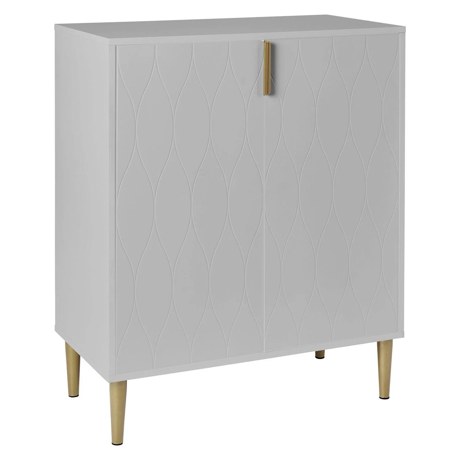Gloria 2 Door Small Sideboard - Grey & Brass Legs - Image 4