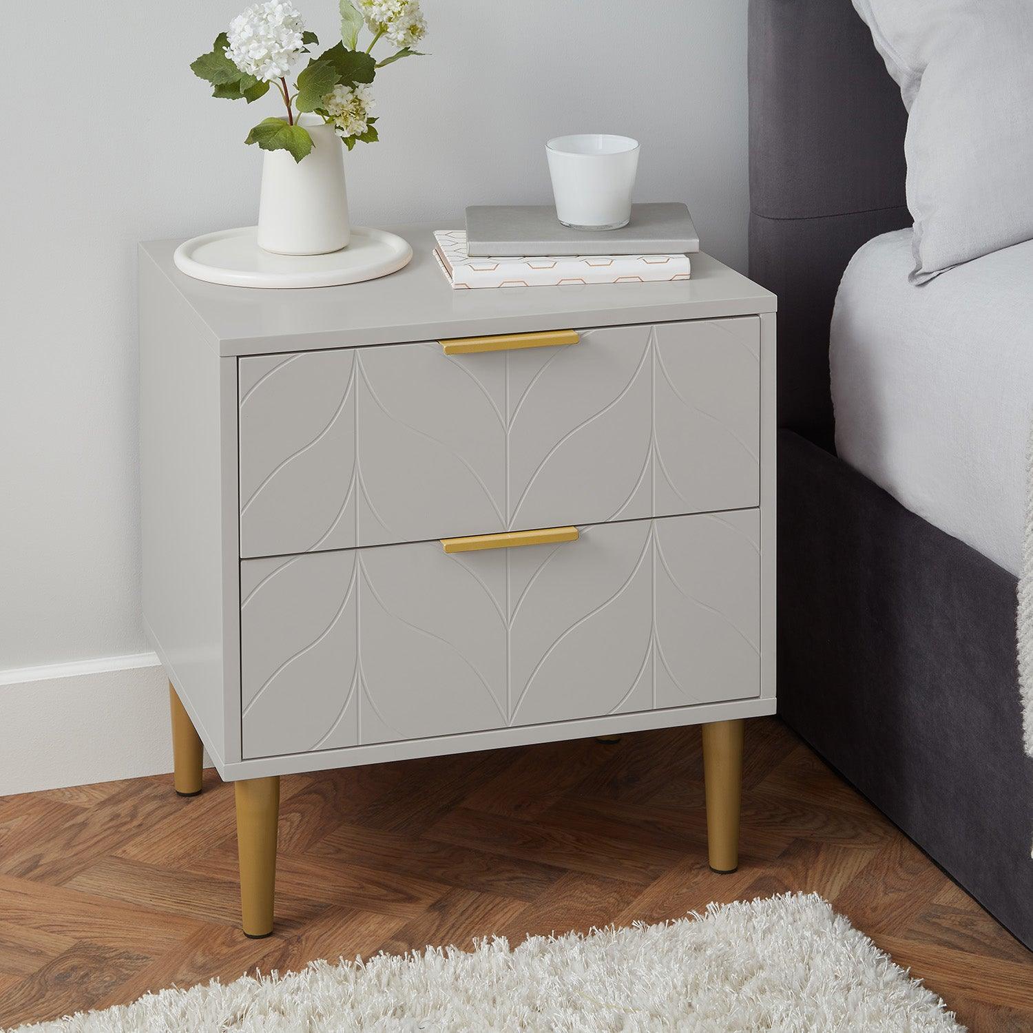 Gloria Wardrobe & Drawers Set - 4 Over 4 Chest of Drawers - Grey - Image 2