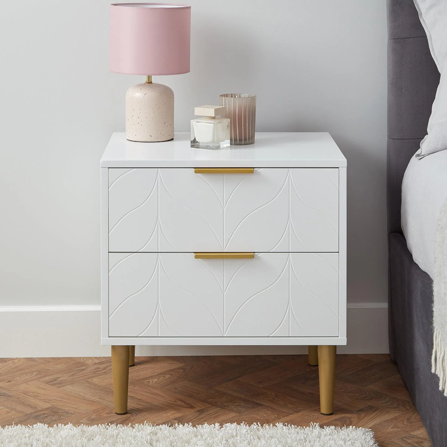 Gloria Wardrobe & Drawers Set - 4 Over 4 Chest of Drawers - White - Image 8