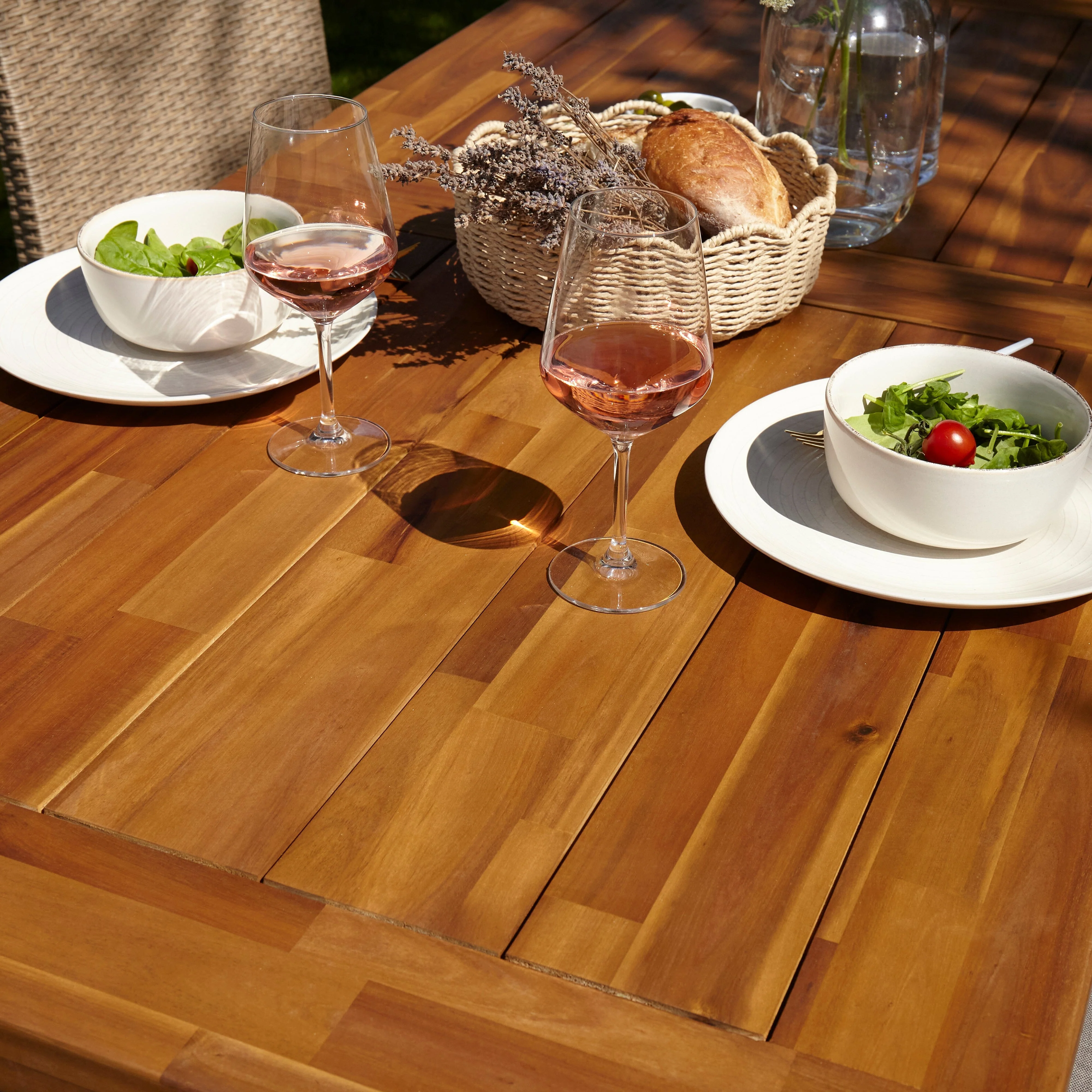 Hali 6 Seater Wooden Outdoor Dining Set with Hali Green Chairs - 175cm - Image 10