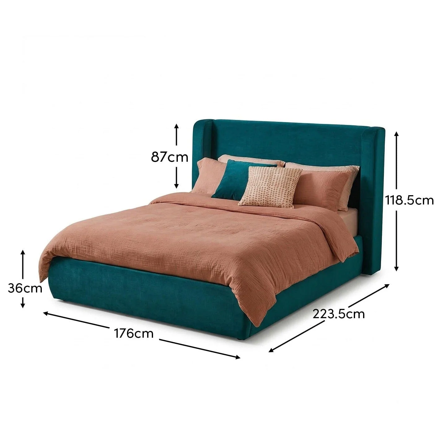 Hannah King Ottoman Bed - Deep Teal - Image 11