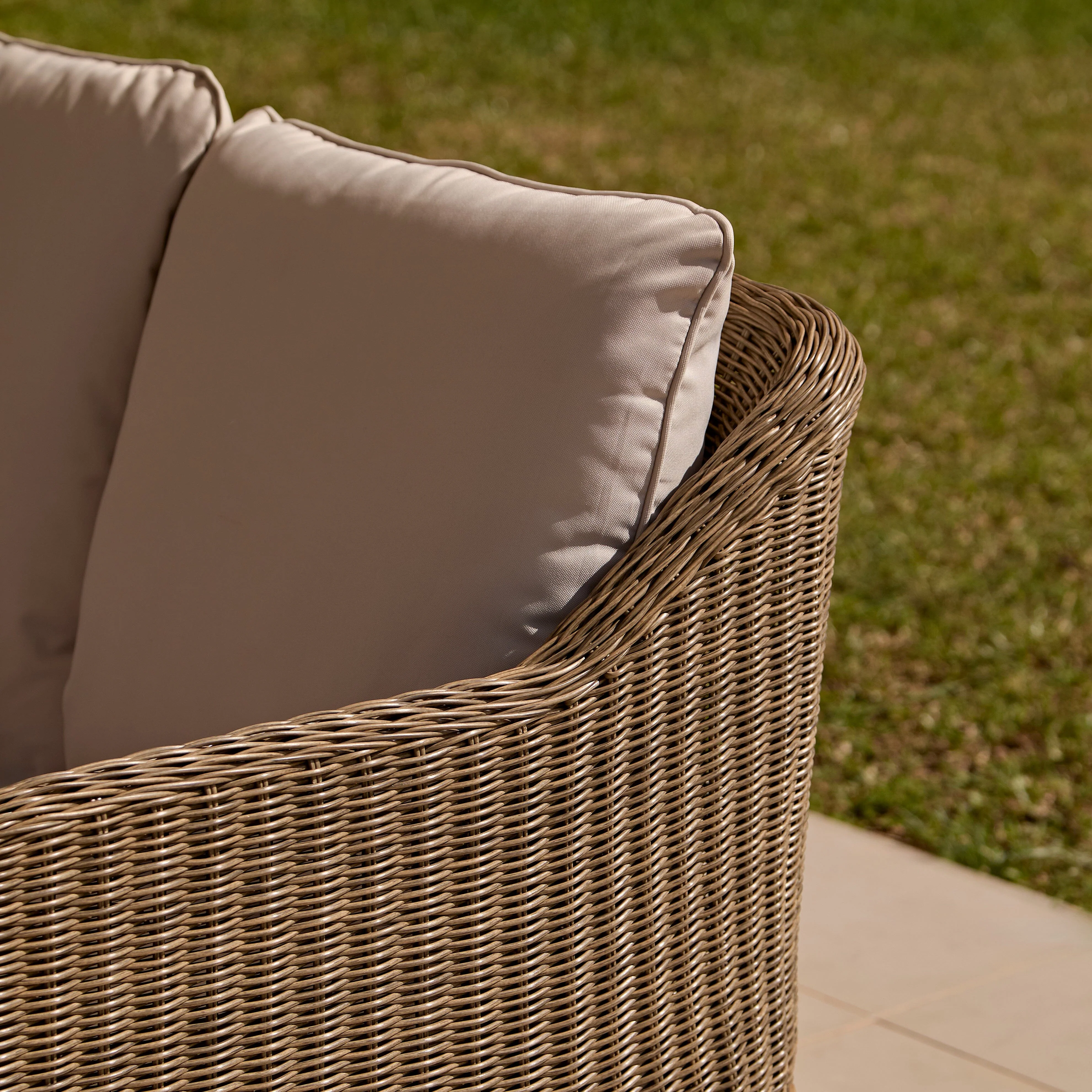 Harlyn 6 Seater Wooden Garden Dining Set with Corner Sofa & 2 Harlyn Dining Armchairs - Image 4