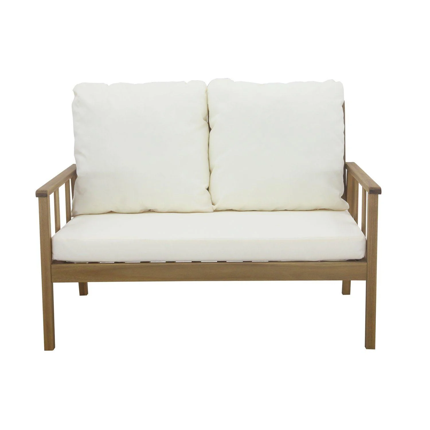 Harrelson Wooden Garden Sofa Set with Grey Lean Over Parasol - Natural - Image 18