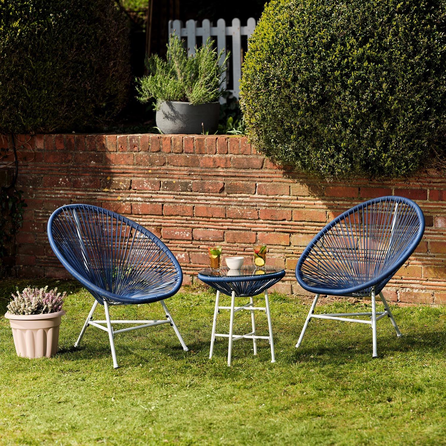 Outlet - Hebe String Bistro Set - Navy Blue