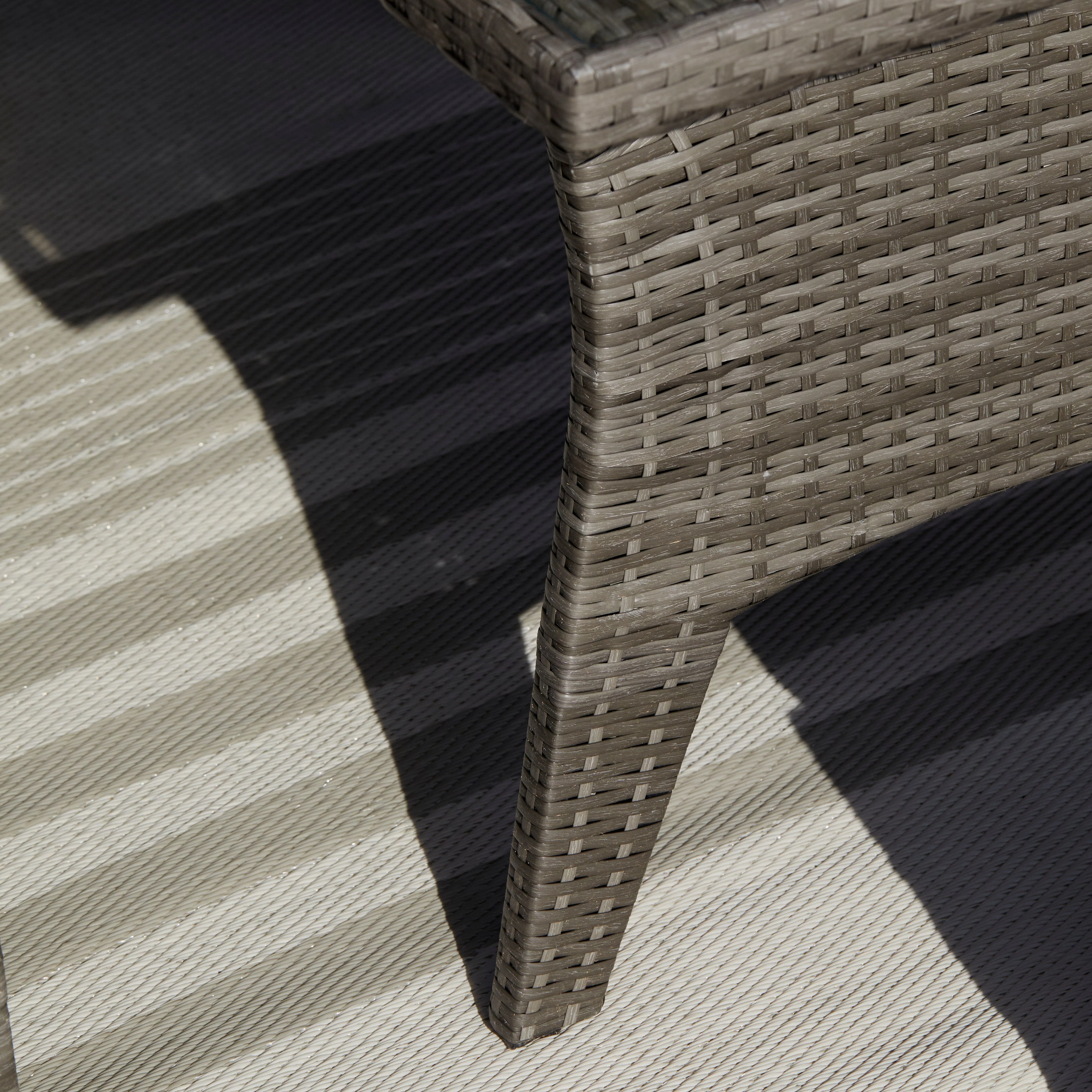 Aston 9 Seater Rattan Garden Corner Sofa Set with Grey Lean Over Parasol - Firepit - Grey - Image 13