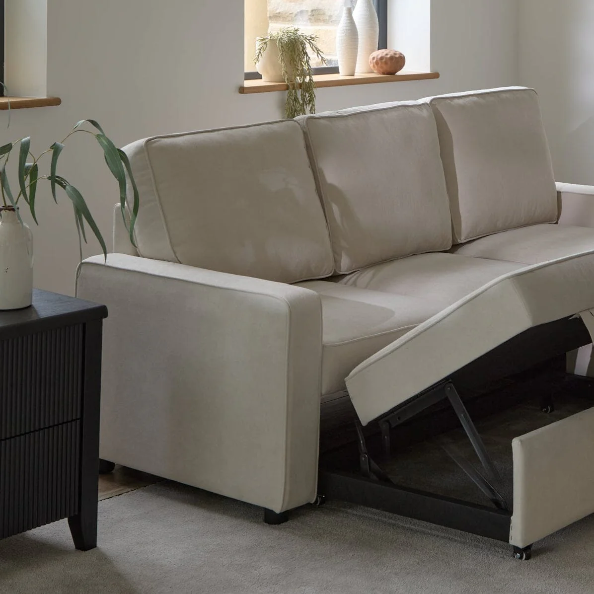 Hugo Corner Sofa Bed with Storage - White - Image 3