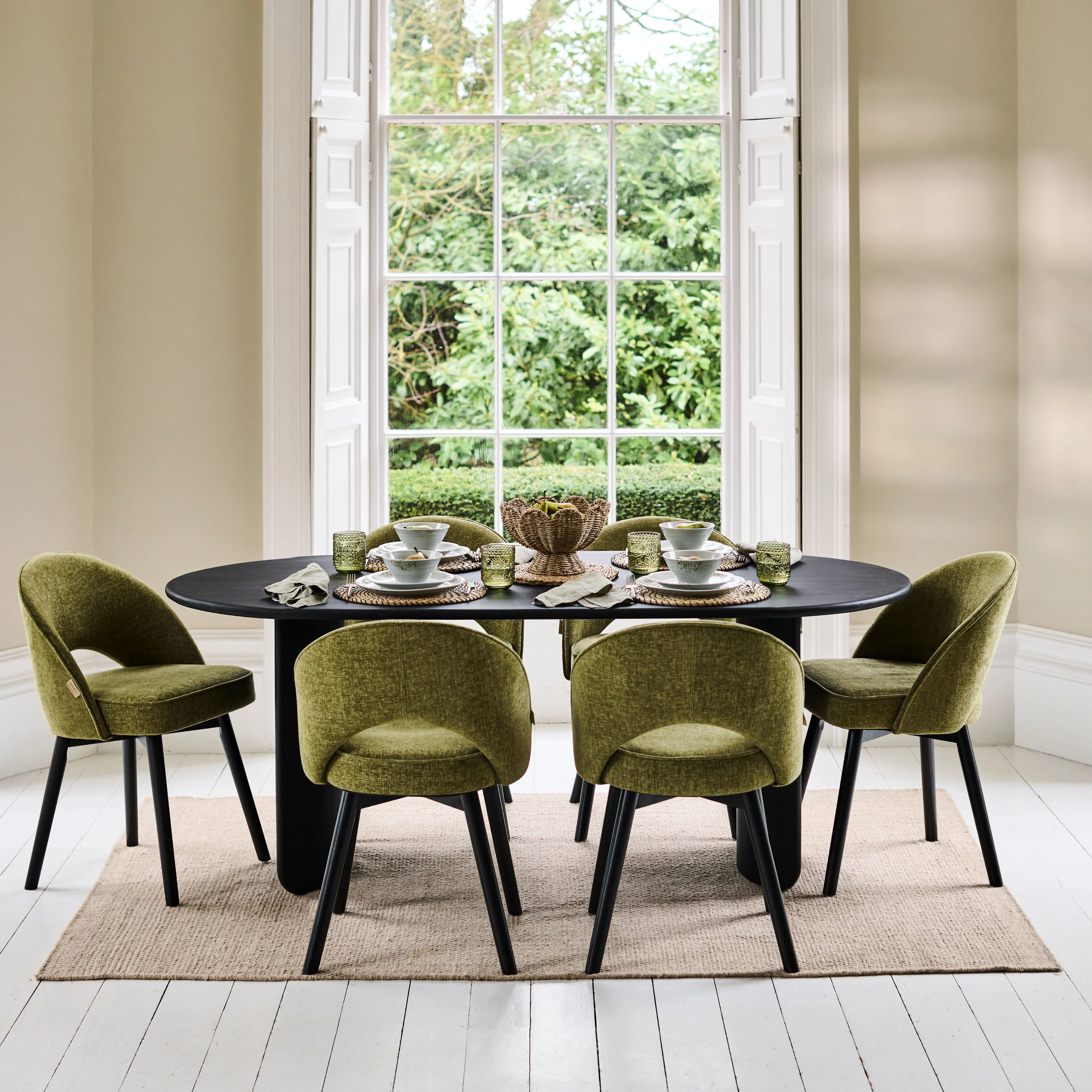 Imogen Jet Black Mango Wood Dining Table - 190cm - Image 6