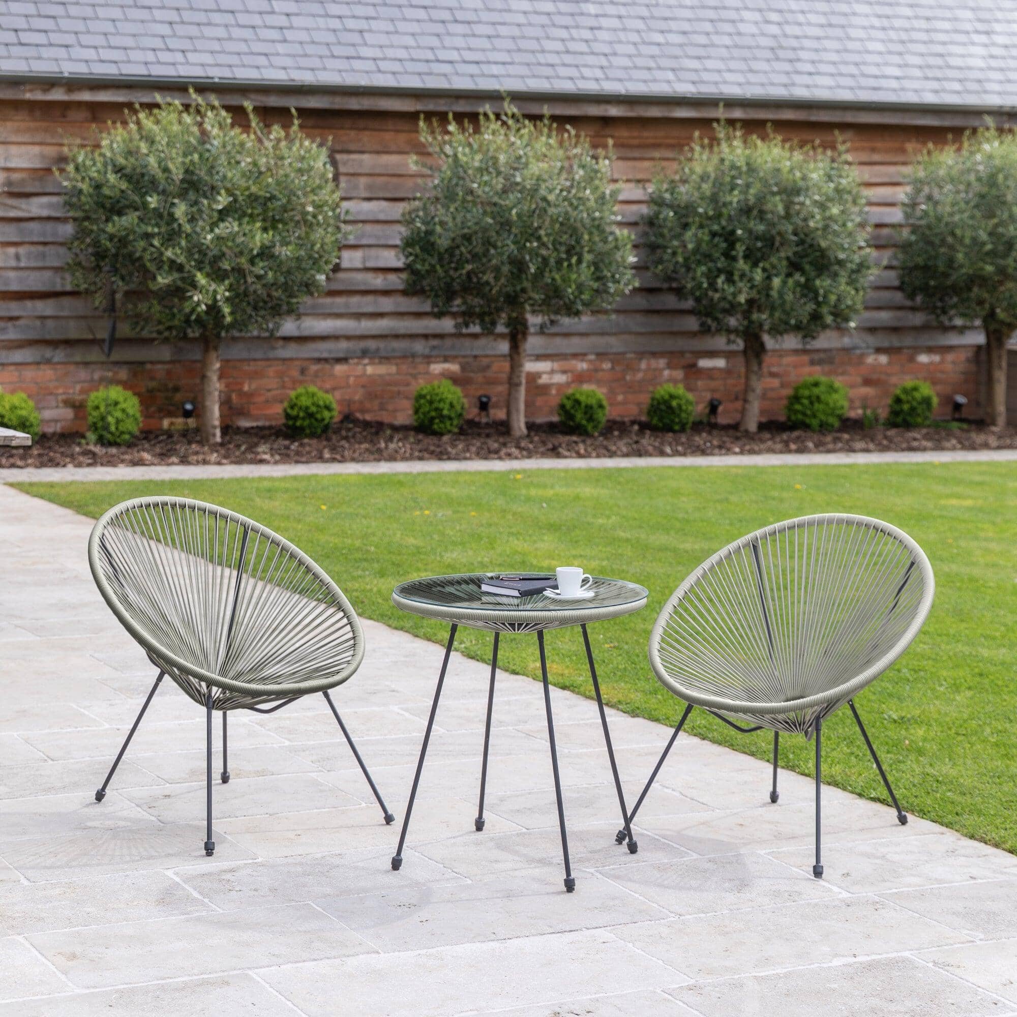Outlet - Indra String Bistro Set - Grey - Image 2