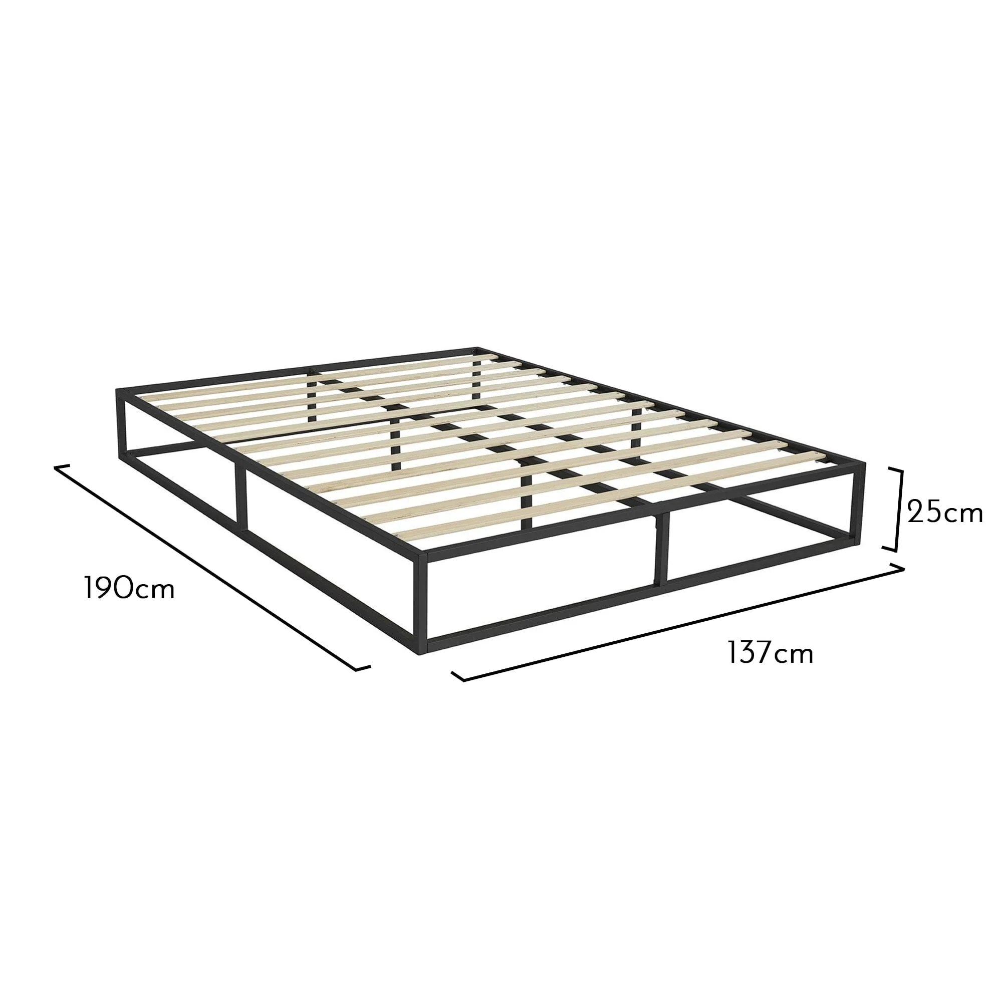 Indy Double Platform Bed - Black Metal - Image 6