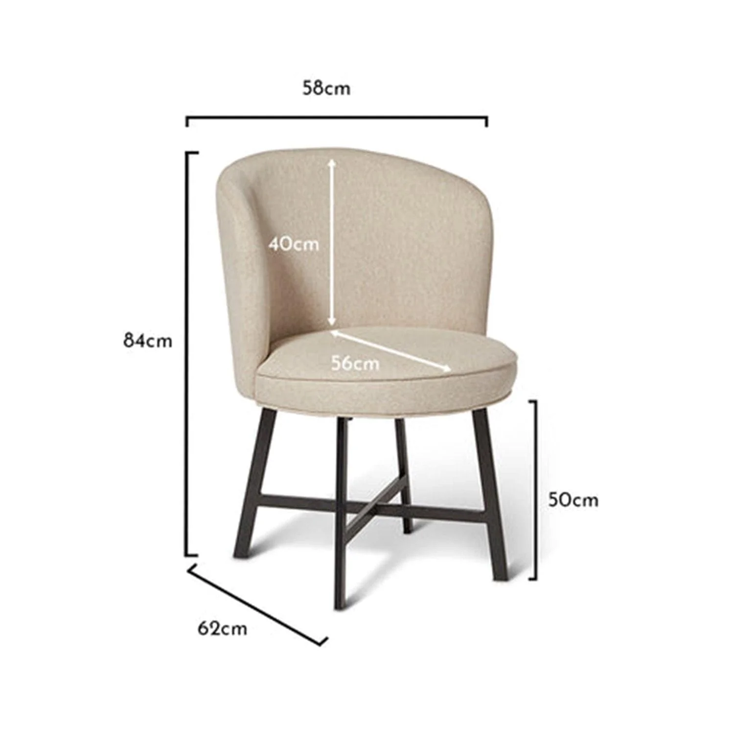 Outlet - Jacob Dining Chairs - Set of 2 - Sand & Black - Image 11