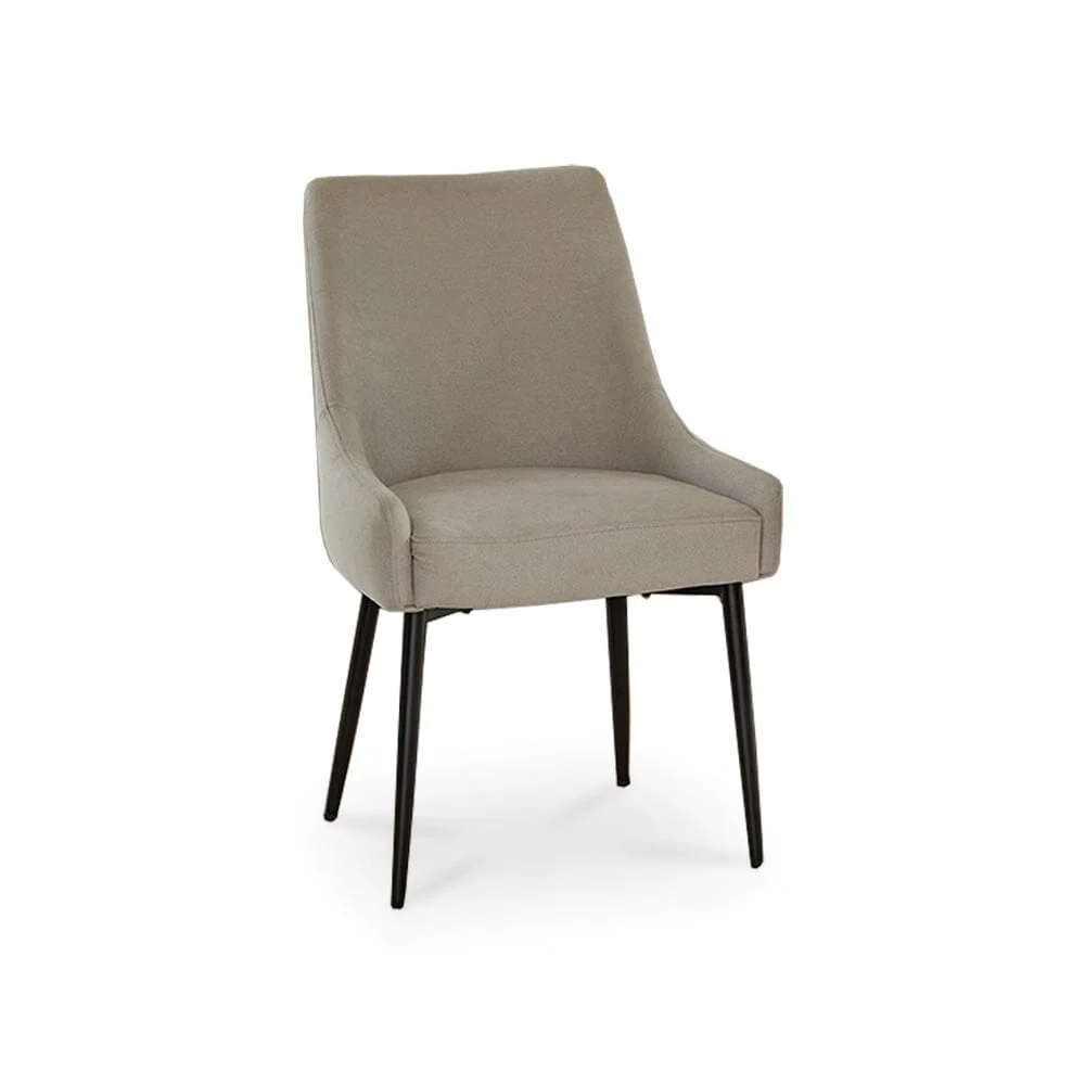 Jade Jet Black Rectangular Acacia Dining Table Set - 6 Seater - Maeve Soft Beige Dining Chairs with Black Legs - Image 9