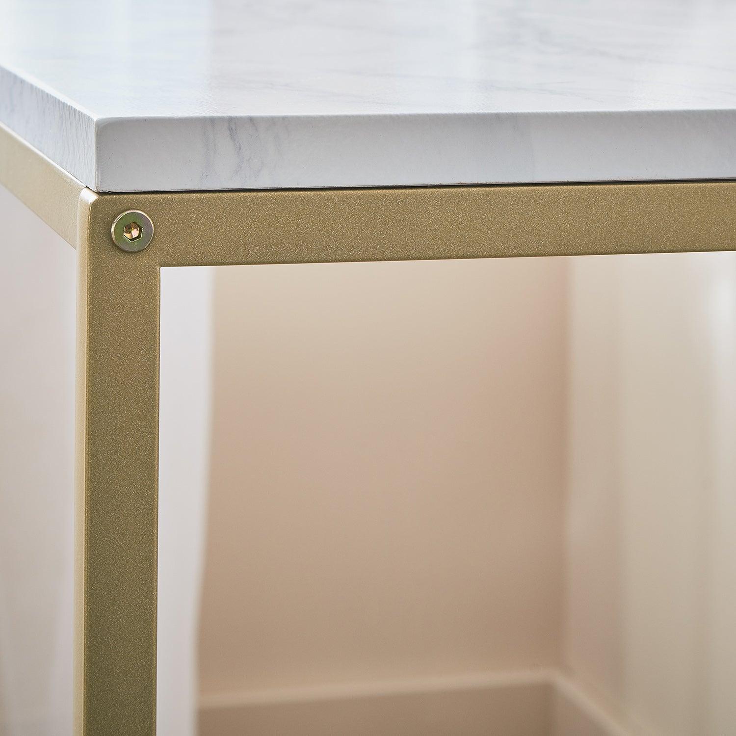 Jay Marble Effect Console Table - Gold Legs - Image 5