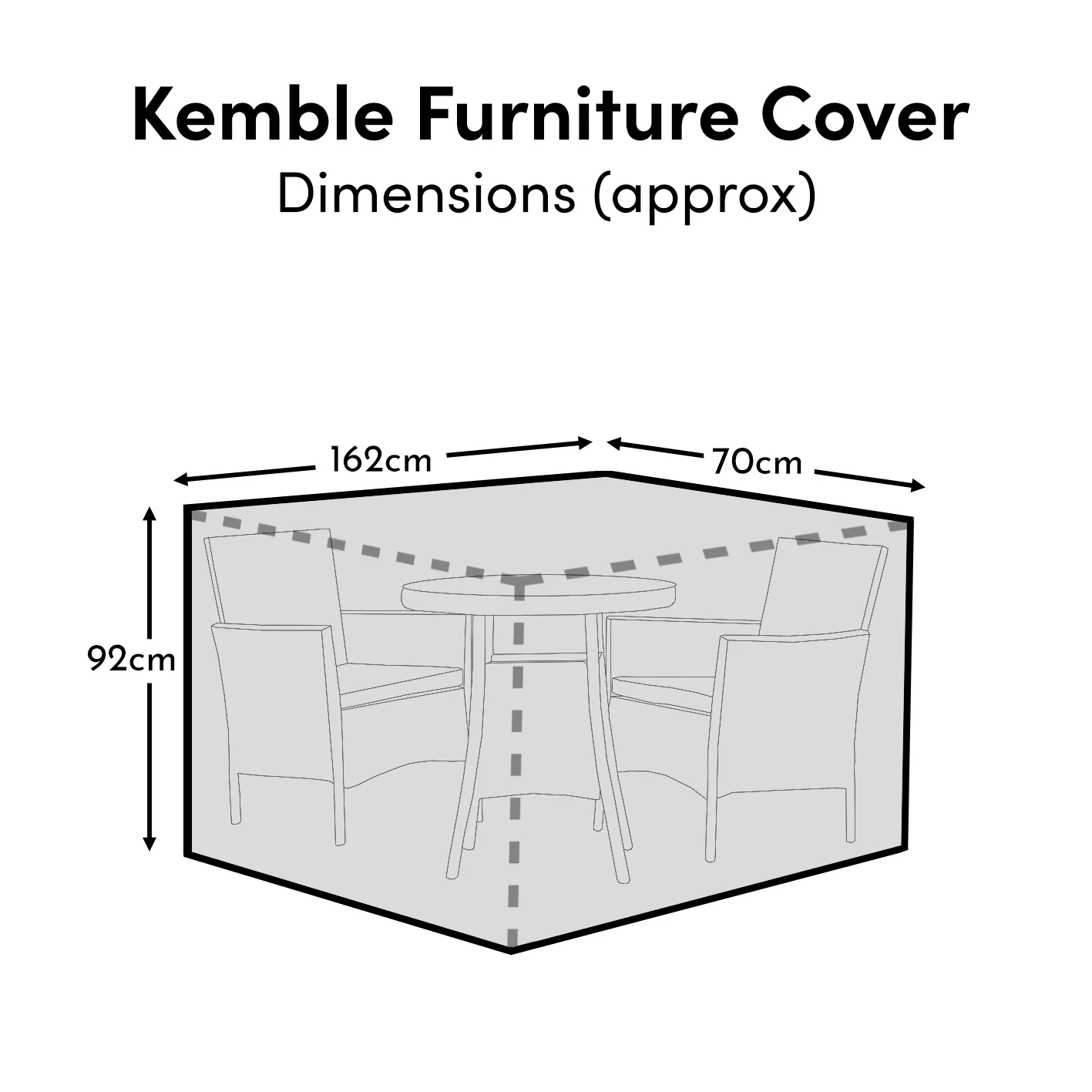 Kemble Bistro Furniture Cover - 162x70x92cm
