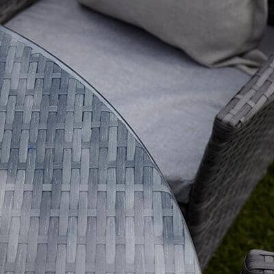 Kemble 4 Seater Garden Round Dining Table - Grey - Image 3