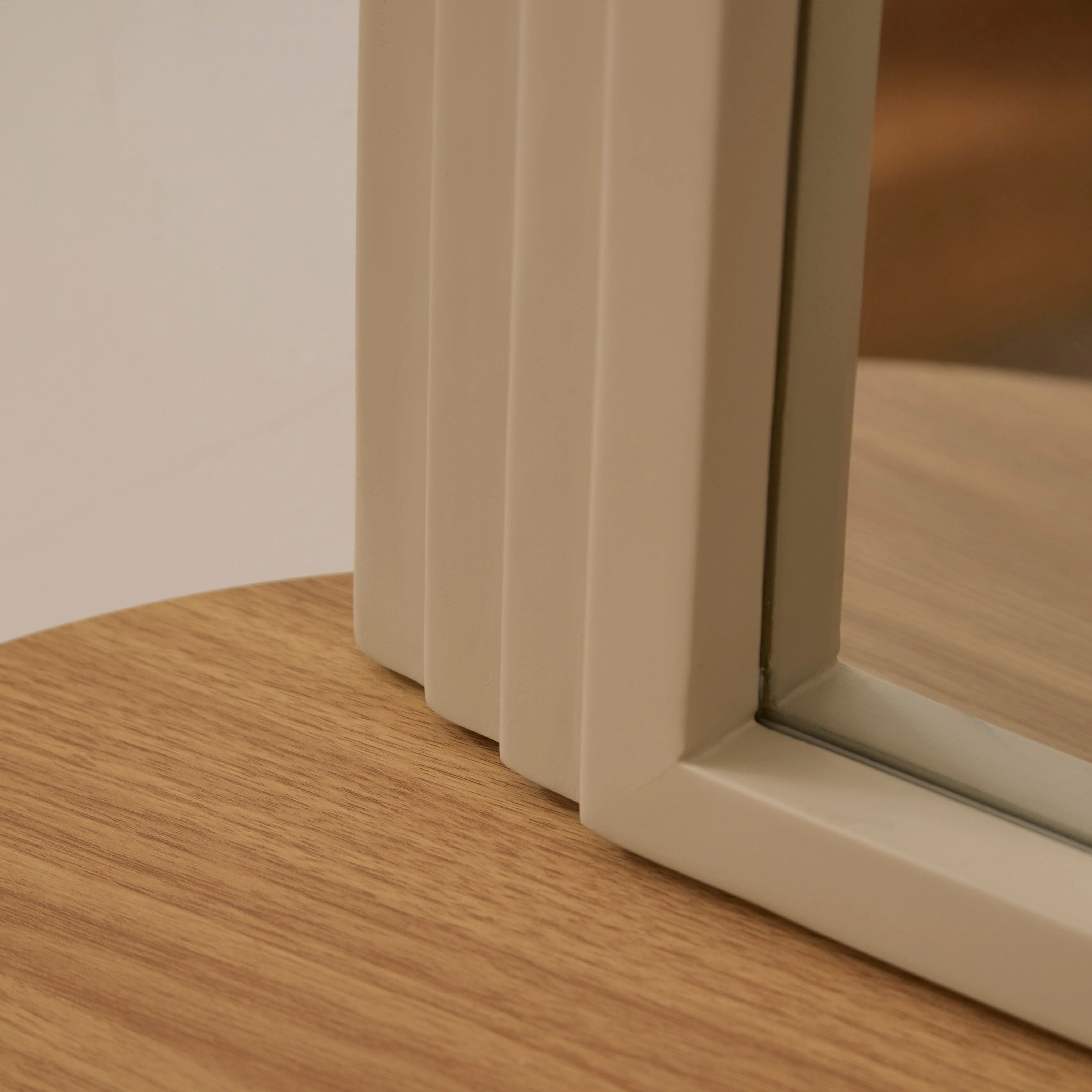 Kubu 90 x 77cm Wooden Arch Mirror - Taupe - Image 5