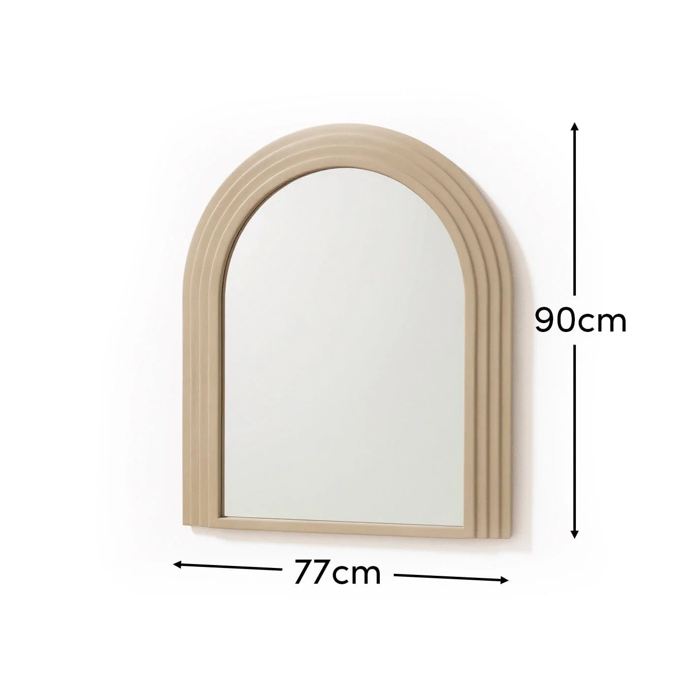 Kubu 90 x 77cm Wooden Arch Mirror - Taupe - Image 8