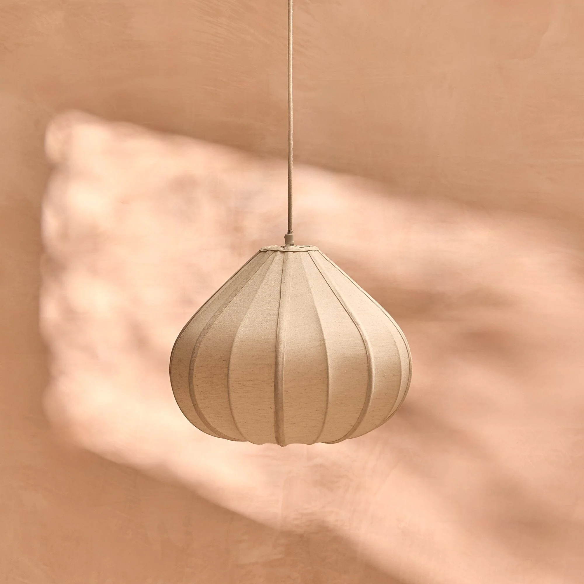 Lahsun 36cm Fabric Pendant Light - Natural - Image 2