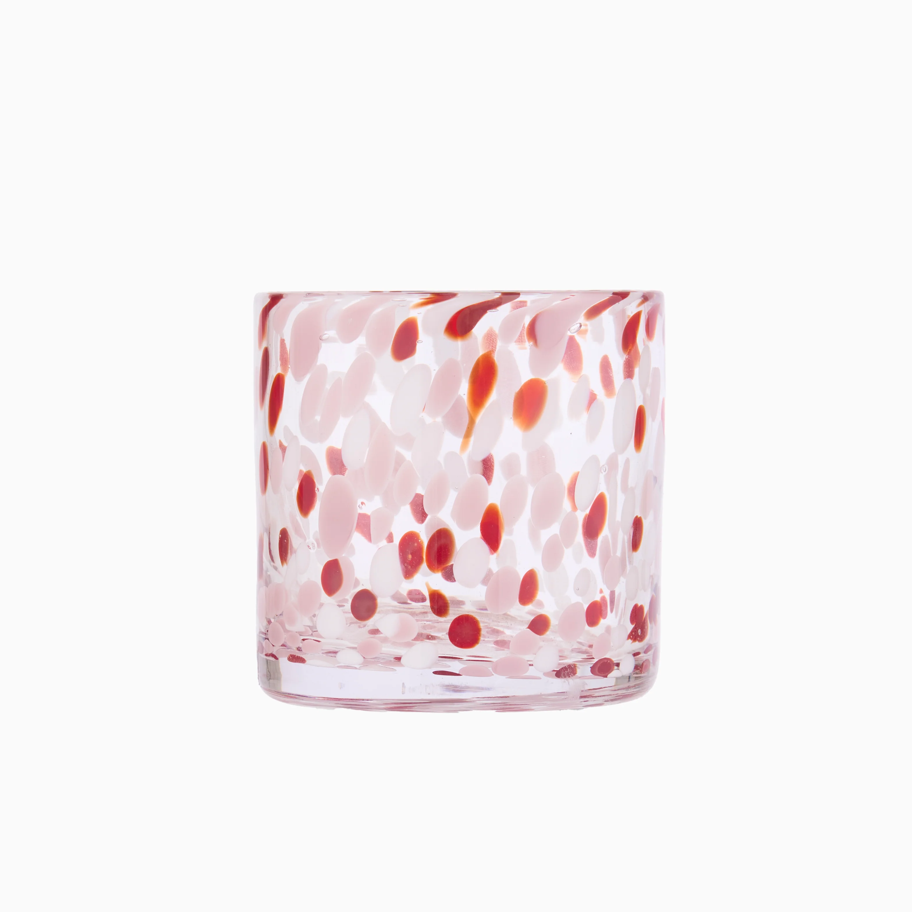 Lazio 10cm Glass Candle Holder - Paprika & Blush Pink Confetti - Image 5