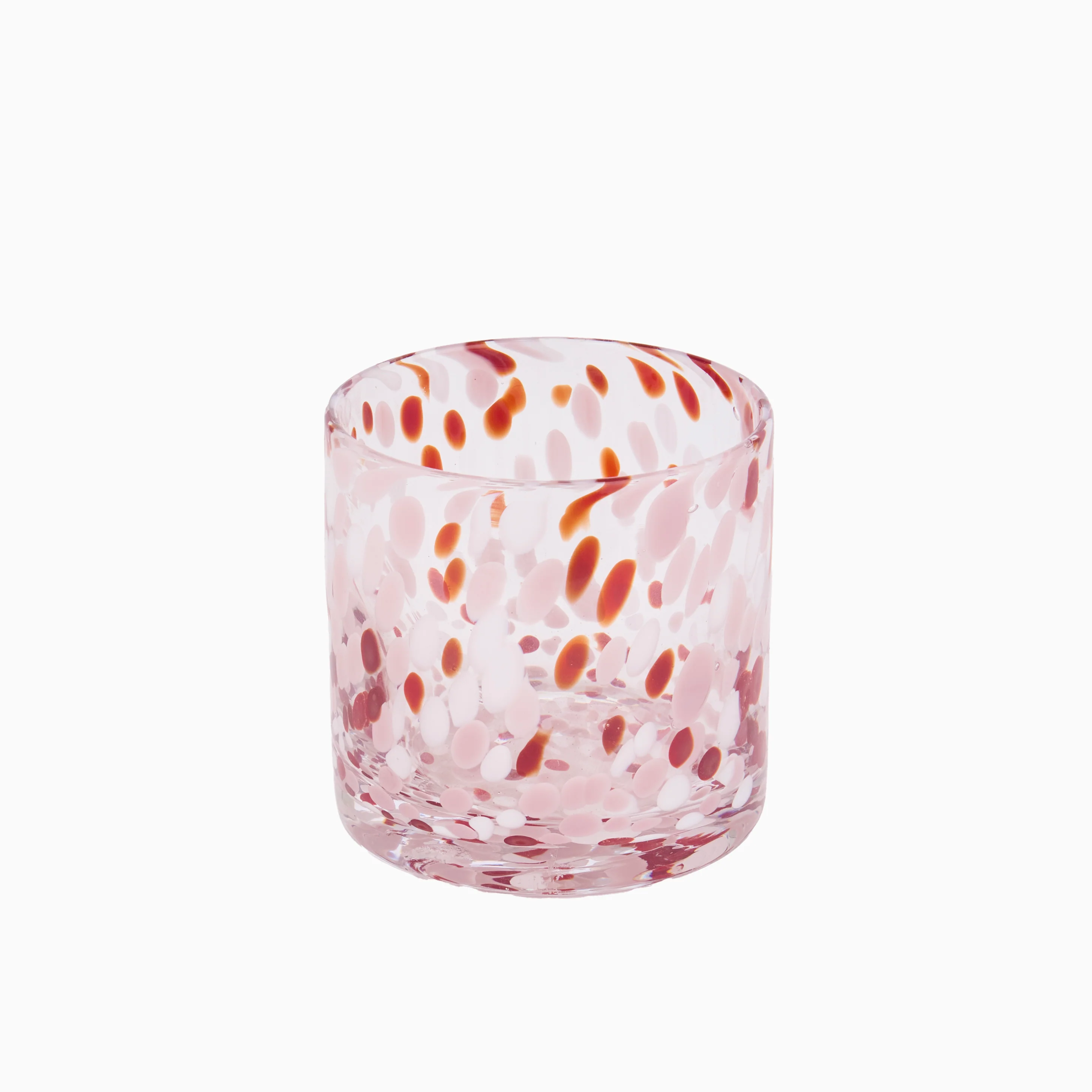 Lazio 10cm Glass Candle Holder - Paprika & Blush Pink Confetti - Image 6
