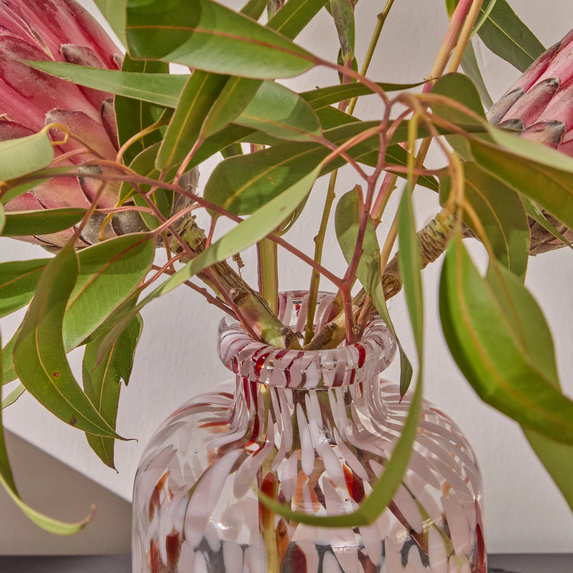 Lazio 20cm Glass Vase - Paprika & Blush Pink Confetti - Image 3