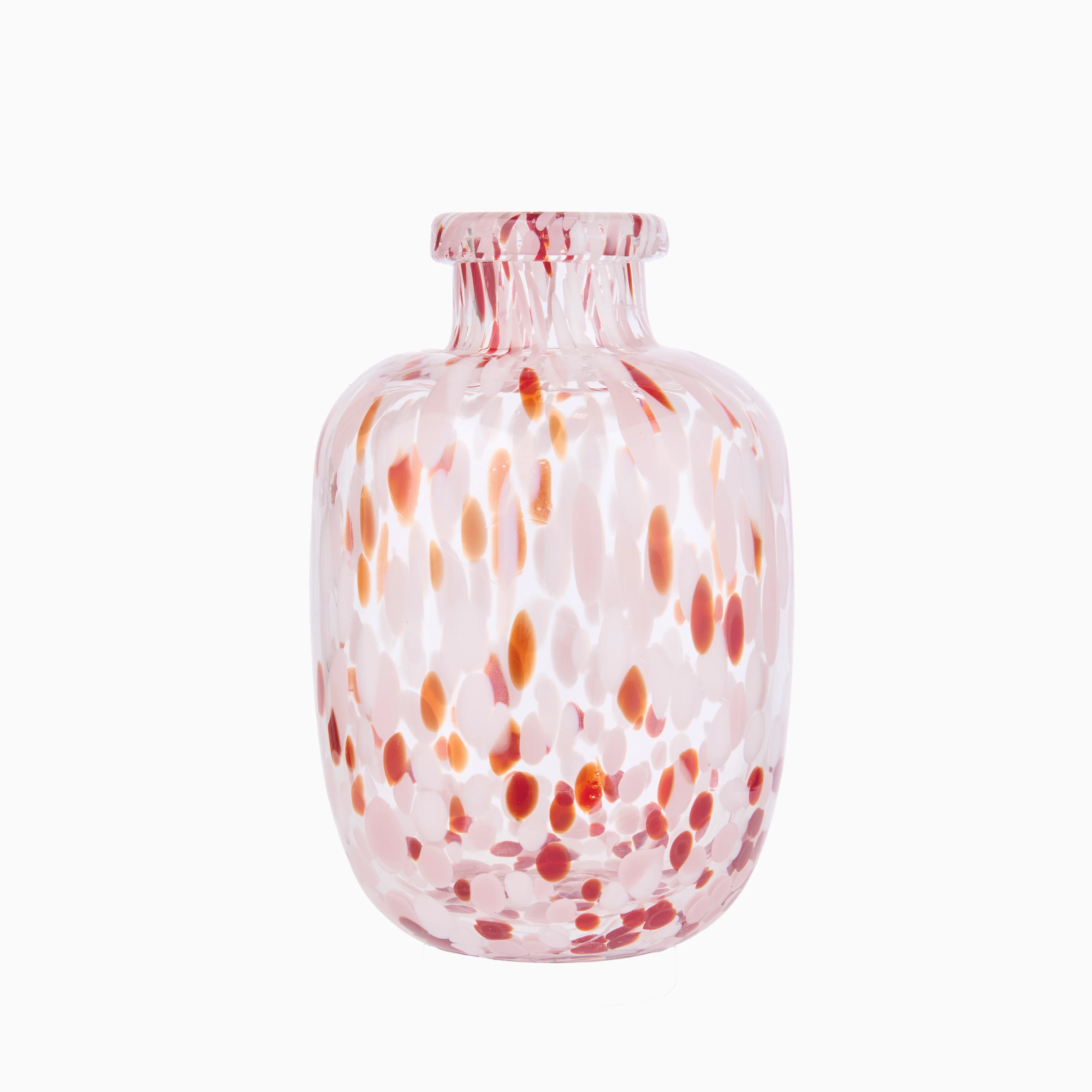 Lazio 20cm Glass Vase - Paprika & Blush Pink Confetti - Image 5