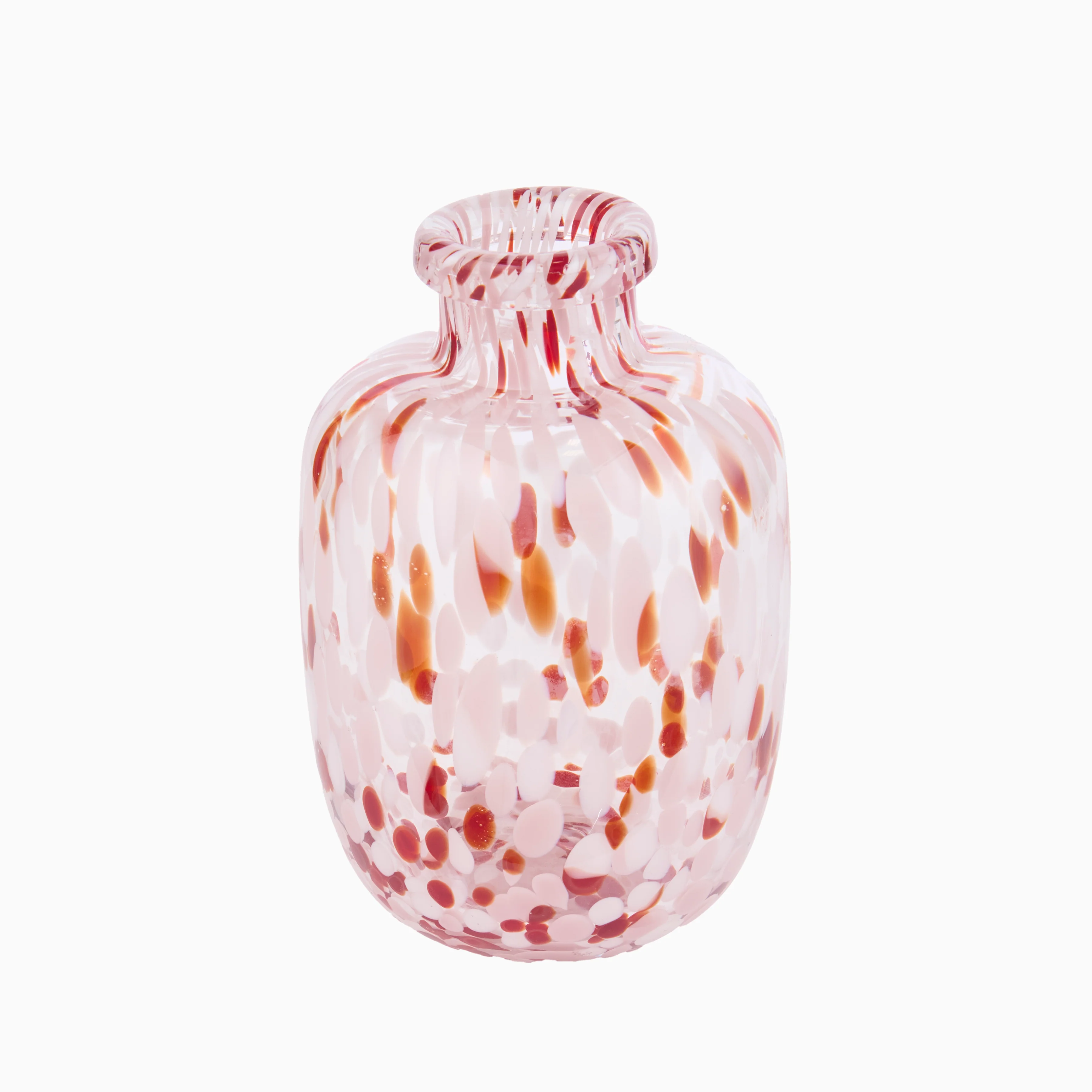 Lazio 20cm Glass Vase - Paprika & Blush Pink Confetti - Image 6