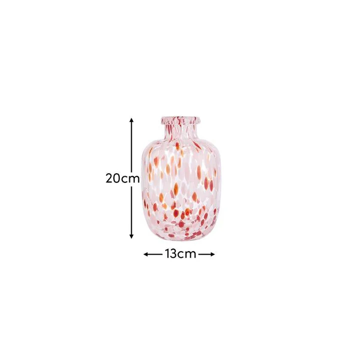 Lazio 20cm Glass Vase - Paprika & Blush Pink Confetti - Image 7