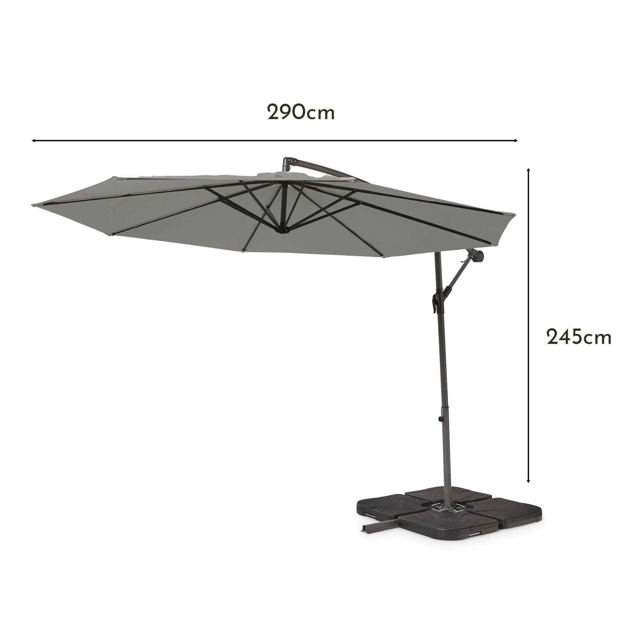 Lennox Table & 6 Lennox Armchairs with Grey Parasol - Image 12