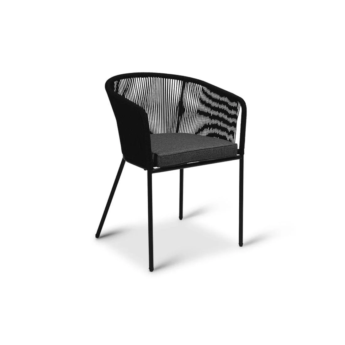 Lennox Table with 6 Hali Black Dining Chairs & Grey Lean Over Parasol - Image 6